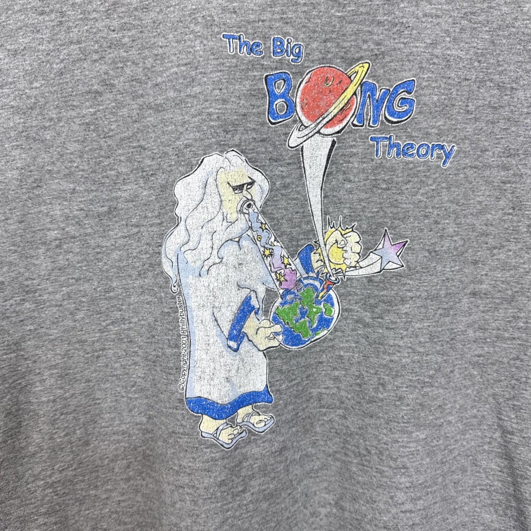 Theory VINTAGE The Big Bong Theory T Shirt Jesus Weed Cannabis Parody Mens Large Ringer Shirt Gray Cotton Graphic Print Philadelphia? Size US L / EU 52-54 / 3 - 2 Thumbnail