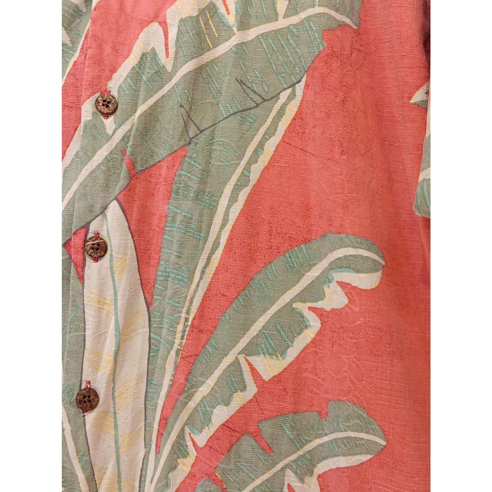 Tommy Bahama Tommy Bahama Shirt Men's XL Red Green Floral Palms Print Silk Button-Up Hawaiian Casual 100% Silk Size US XL / EU 56 / 4 - 5 Thumbnail