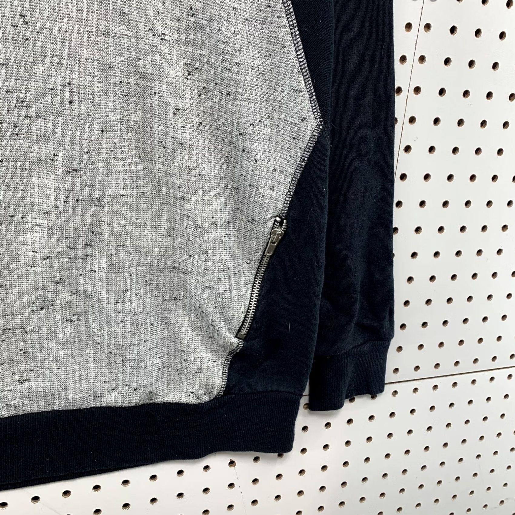 Vintage Pull&Bear Sweatshirt Womens Large Black Label Collection Gray Black Zip Pocket Size L / US 10 / IT 46 - 7 Thumbnail