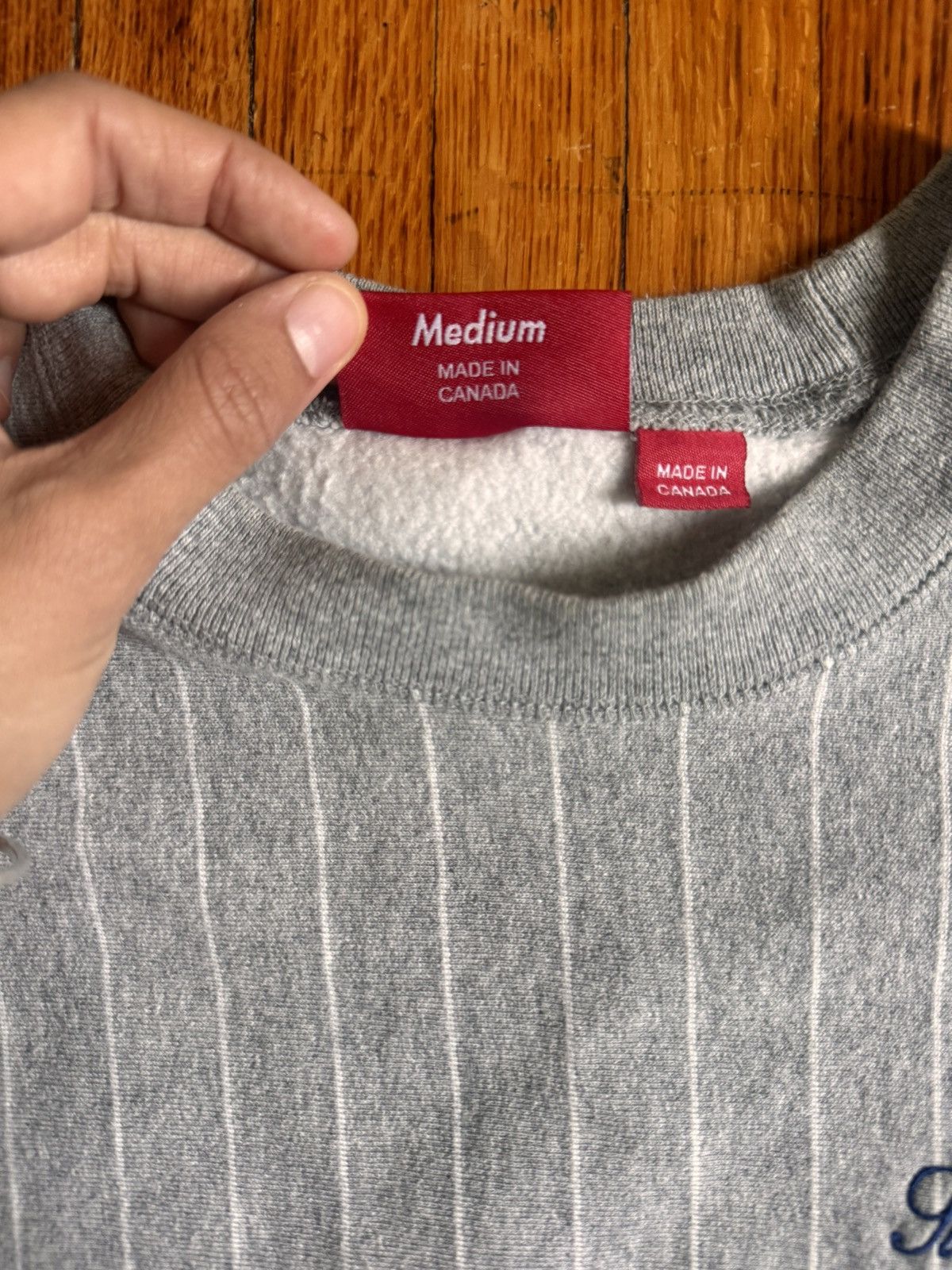 Supreme Supreme Pinstripe Crewneck Size US M / EU 48-50 / 2 - 7 Thumbnail