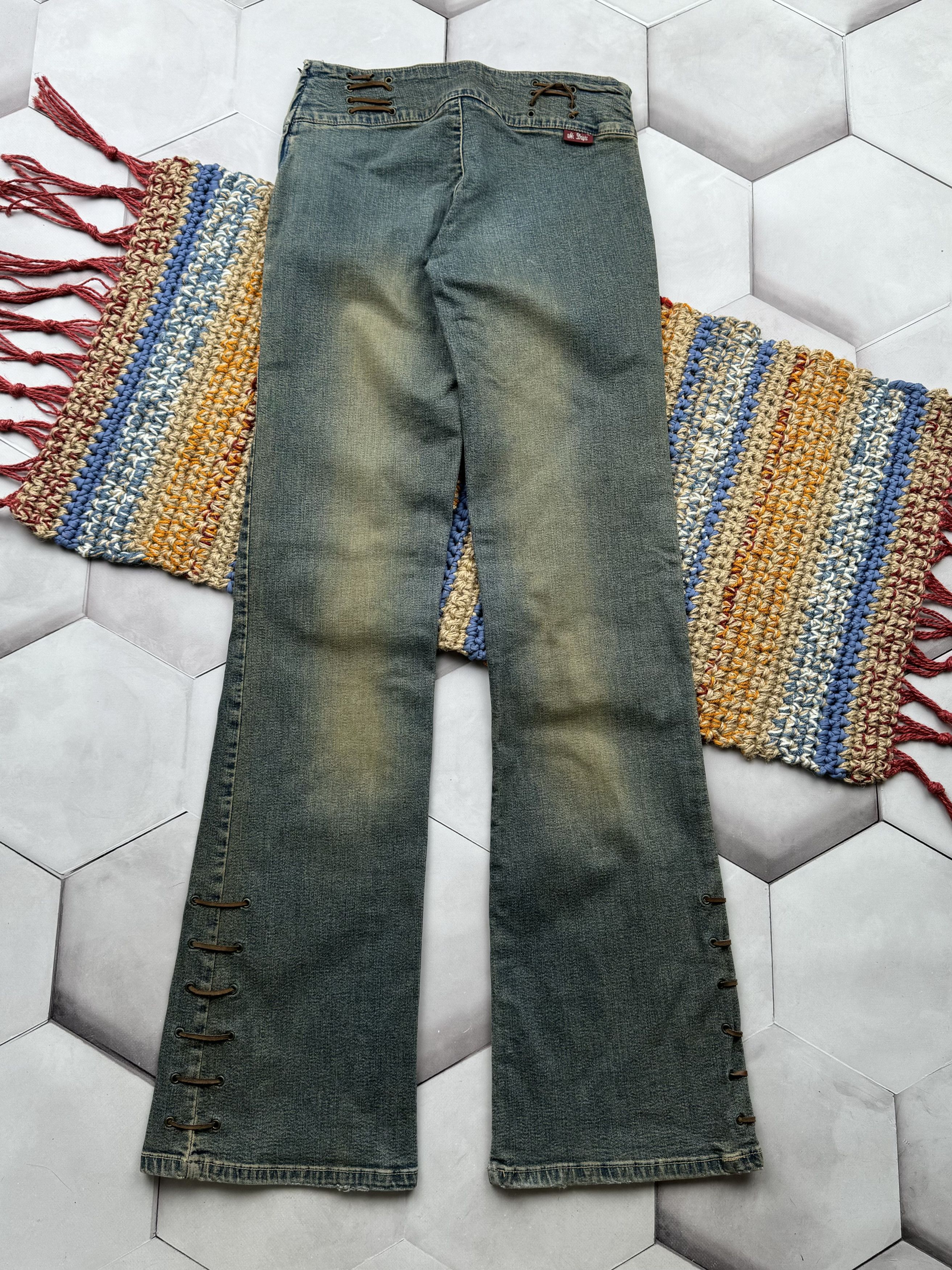 Japanese Brand Vintage Faded Flared Bondage Jeans (E4) Size 25" / US 0 / IT 36 - 5 Thumbnail