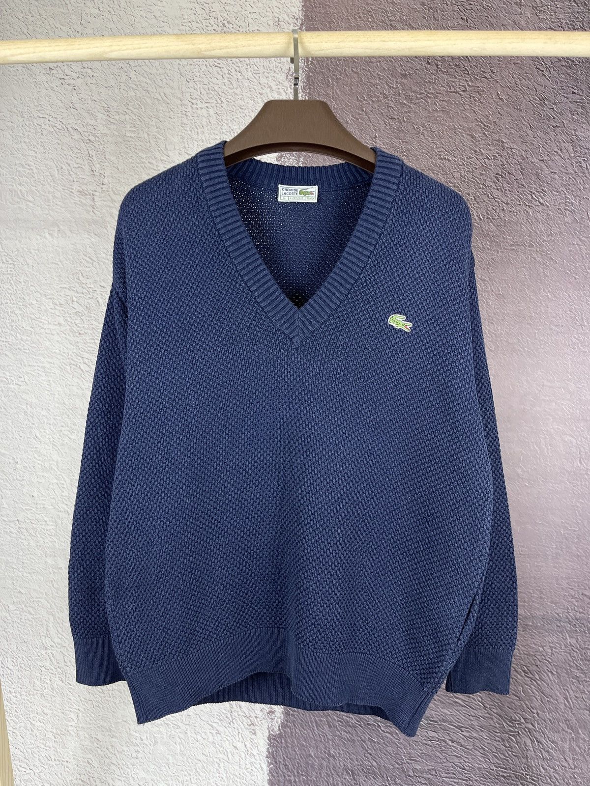 Lacoste × Vintage Chemise Lacoste vintage 90s made in Spain blue sweater Size US L / EU 52-54 / 3 - 5 Thumbnail