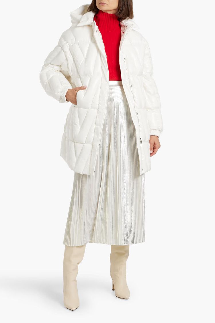 Valentino o1y0226 Shell Hooded Jacket in White Size S / US 4 / IT 40 - 2 Thumbnail