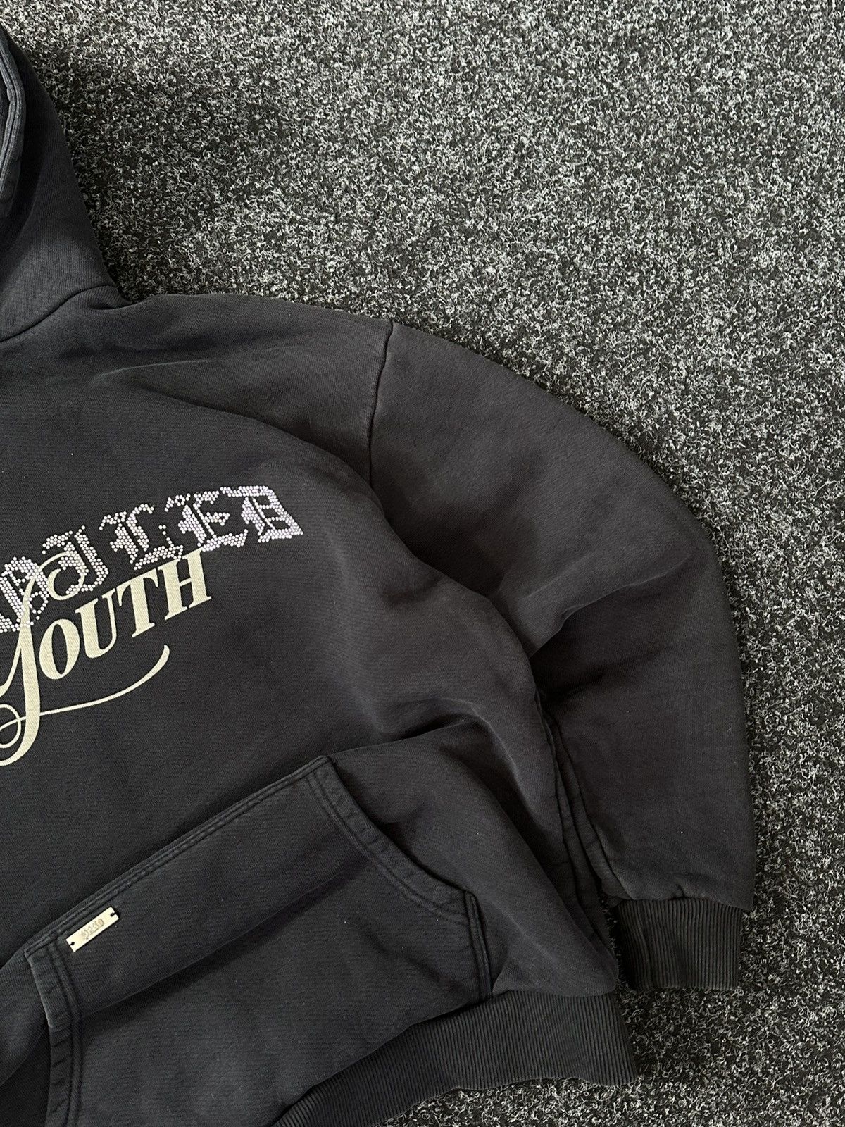 Peso × Rap Tees 🚨Peso Spoiled Youth Hoodie black big logo Rhinestones Size US S / EU 44-46 / 1 - 3 Thumbnail