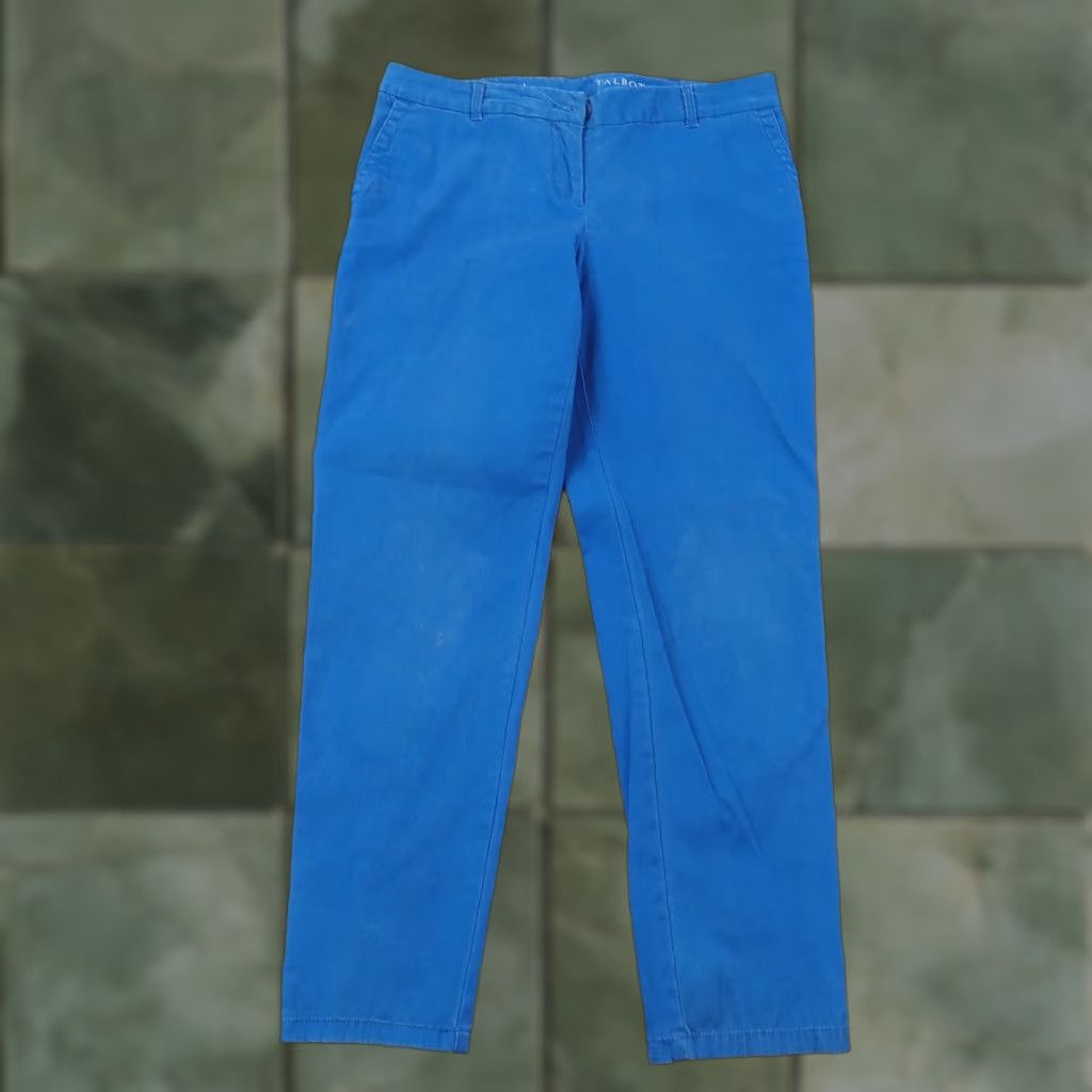 Talbots Talbots Blue Petite Ankle Pants Womens 4 Stretch Cotton Straight Leg High Rise Casual Size 30" / US 8 / IT 44 - 1 Thumbnail