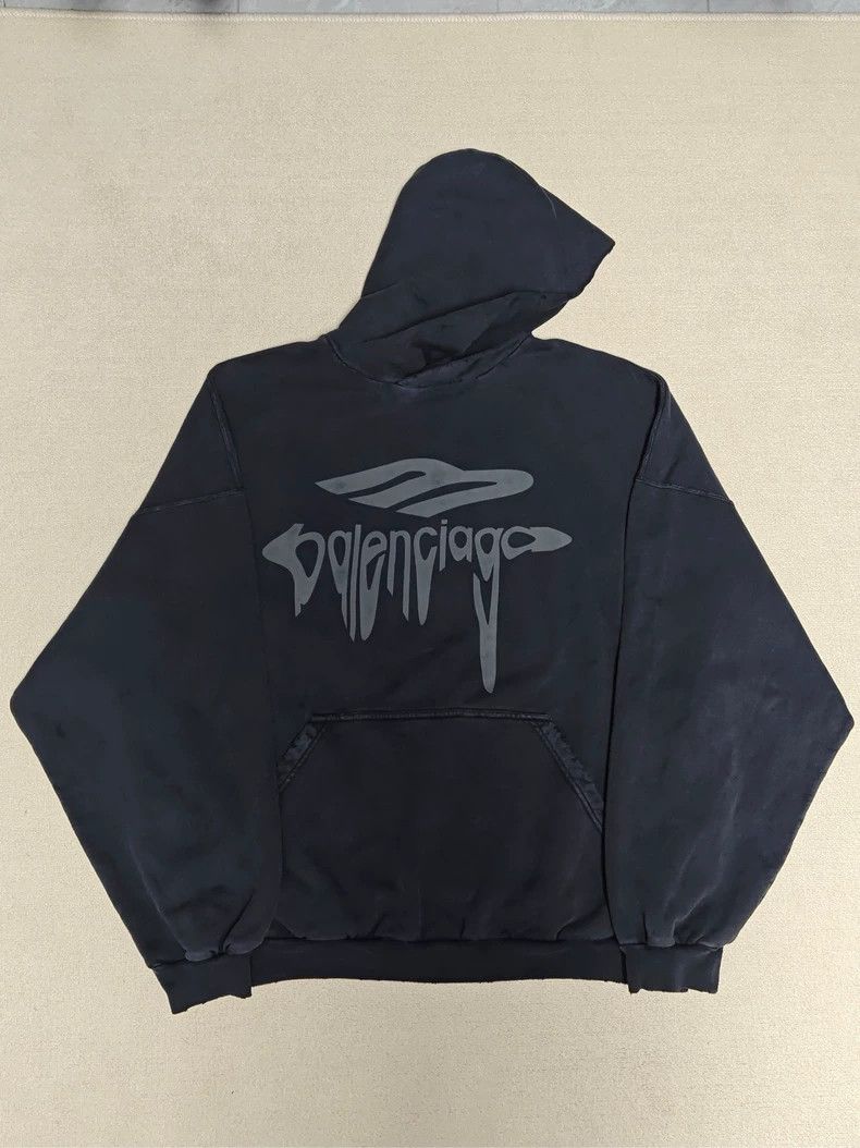 Balenciaga Balenciaga 25ss Dissolved 3B Liquified Washed Worn Hoodie 2 Size US XXS / EU 40 - 1 Thumbnail