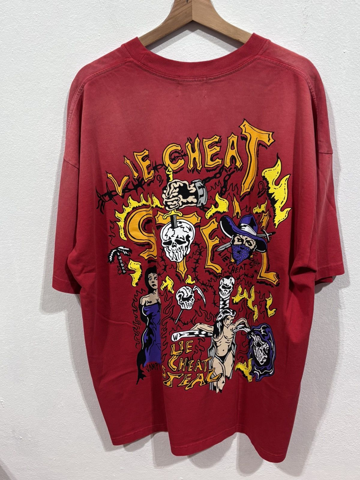 Warren Lotas Warren Lotas Lie Cheat Steal Tee Size US XXL / EU 58 / 5 - 5 Thumbnail