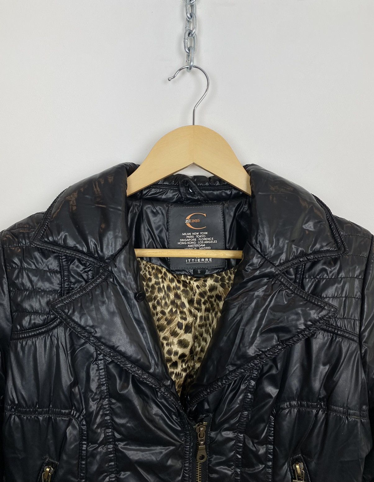 Just Cavalli Vintage Just Cavalli Multi Zip Puffer Biker Jacket Leopard Size S / US 4 / IT 40 - 3 Thumbnail