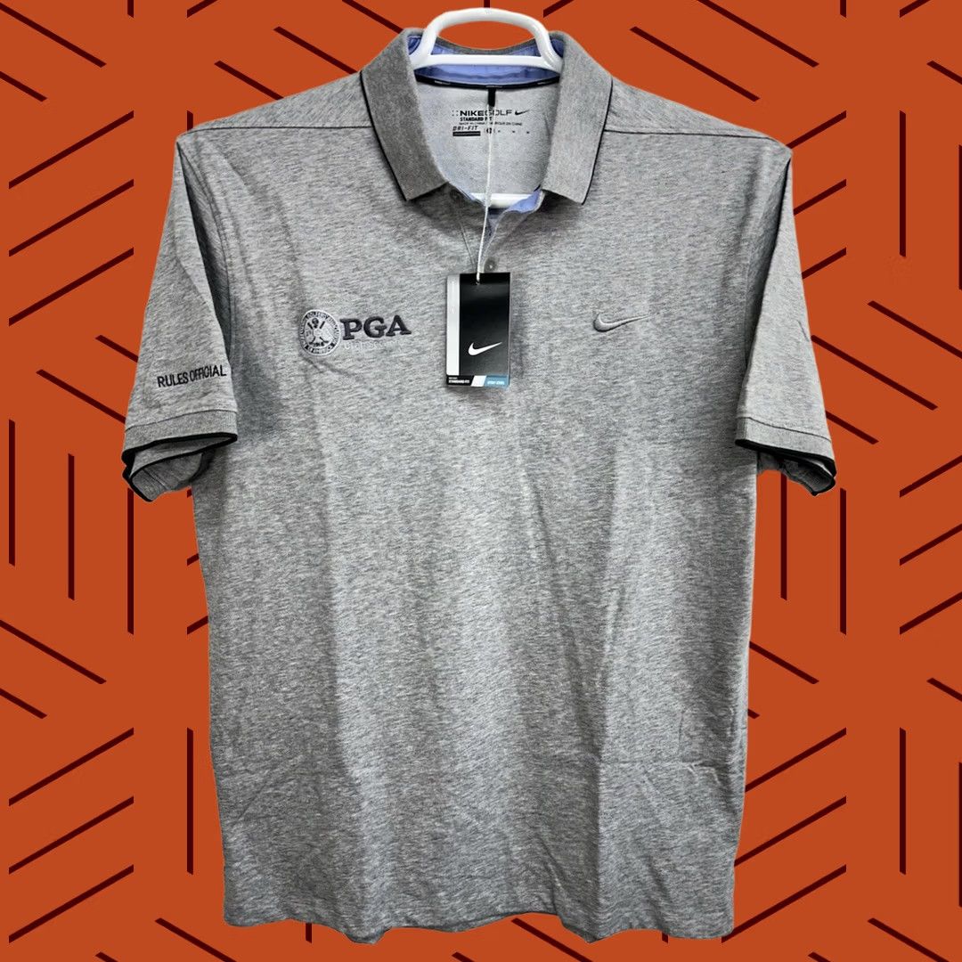 Nike Nike Dry Was Gold Polo Shirt Gray Logo Medium Mens Size US M / EU 48-50 / 2 - 1 Thumbnail