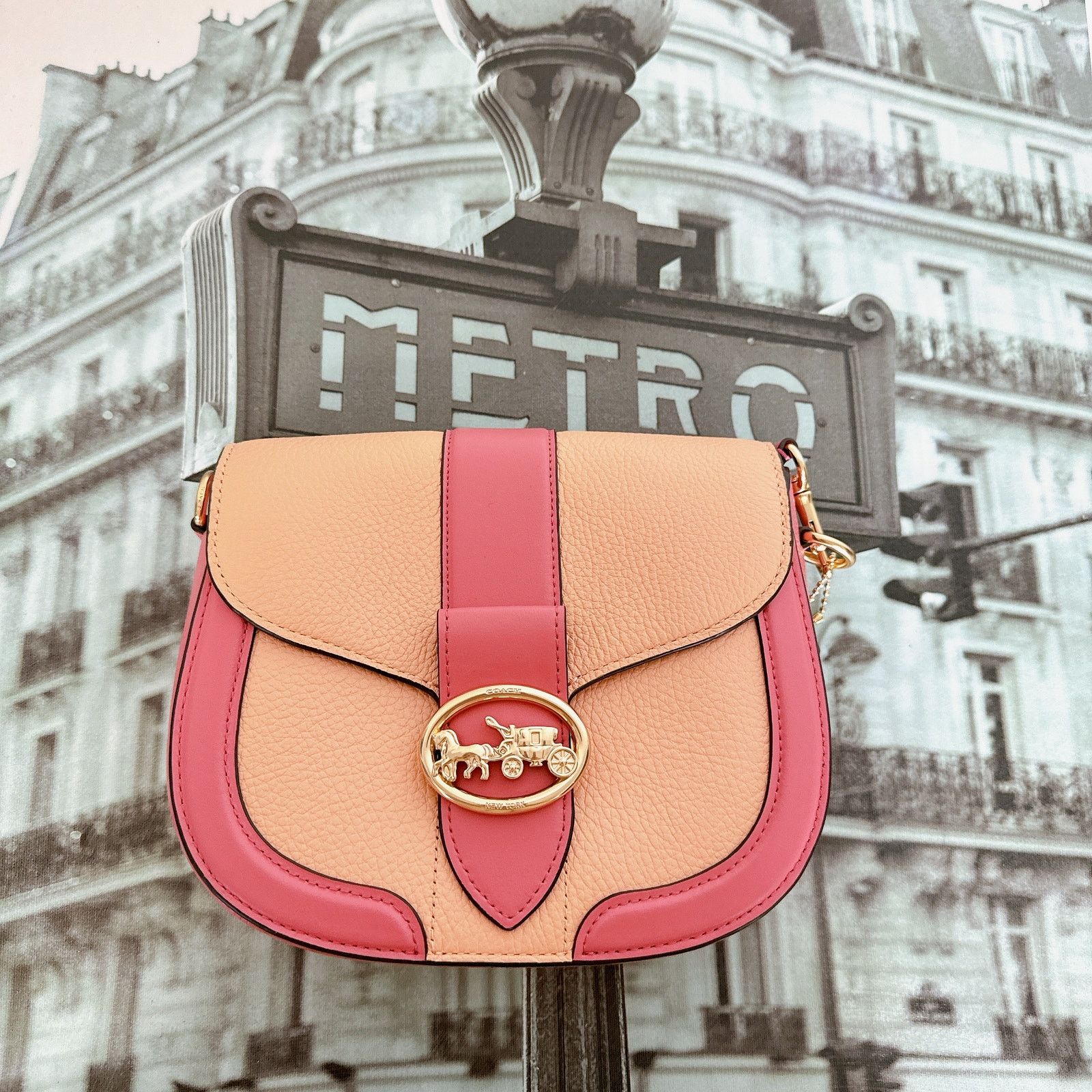 Coach Coach C8296 Georgie Saddle Bag In Colorblock IN Faded Blush Size ONE SIZE - 2 Thumbnail