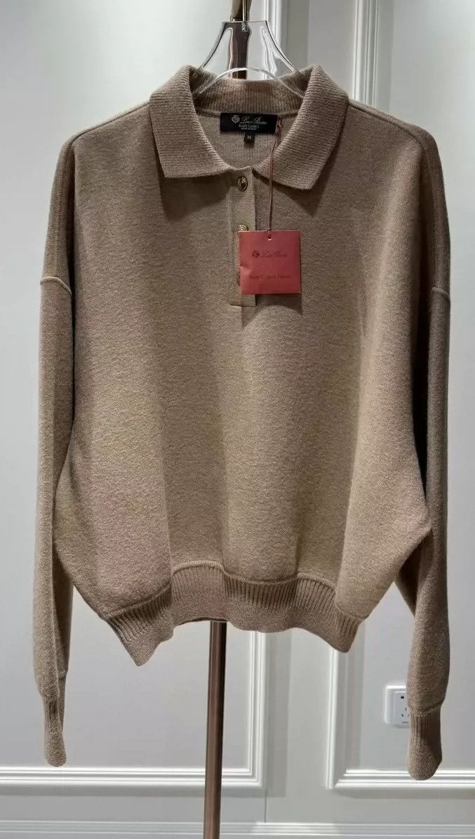 Loro Piana LORO PIANA Classic chestnut gold button polo knit top Size M / US 6-8 / IT 42-44 - 1 Thumbnail