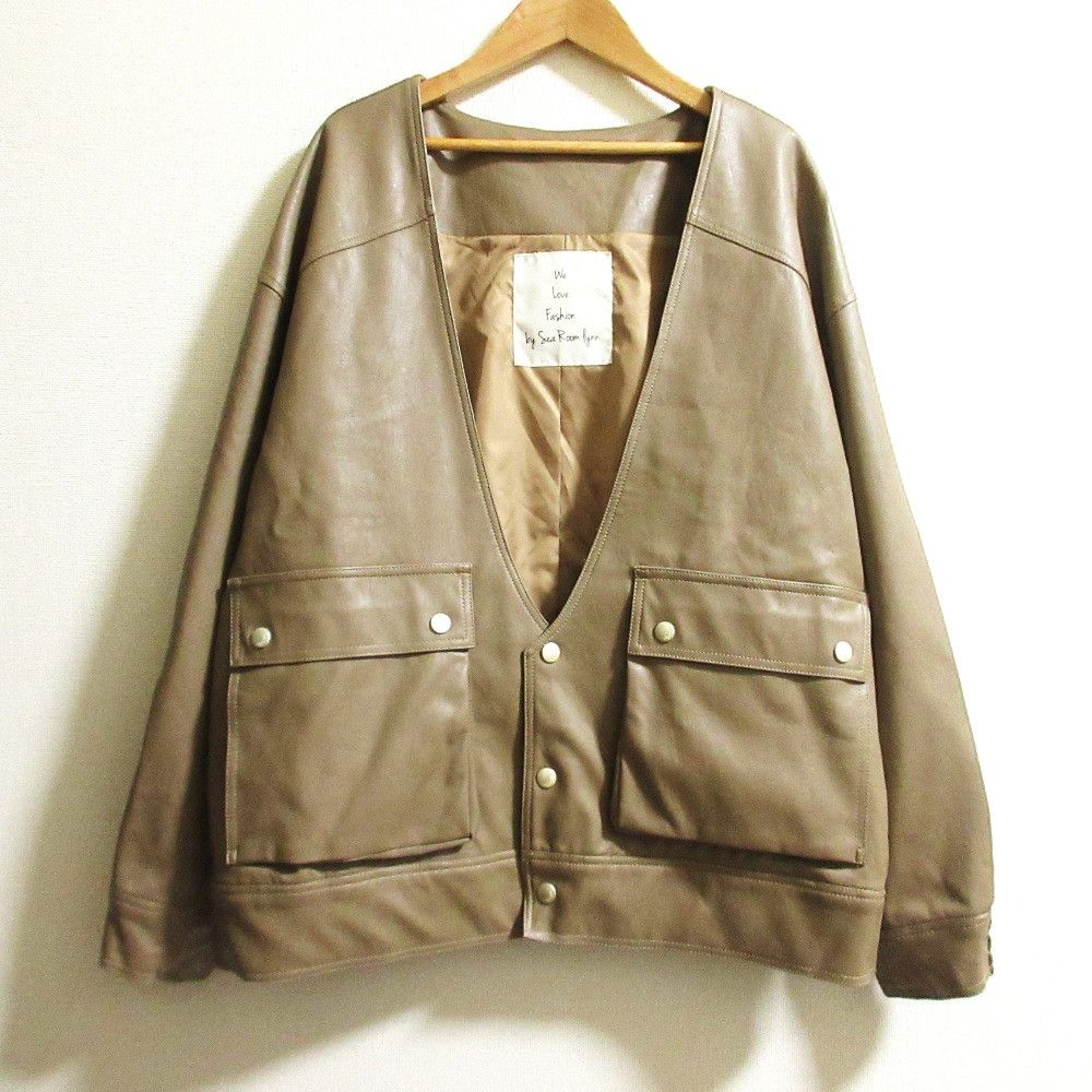 Other SeaRoomlynn ECO LEATHER No Collar Jacket Leather Outerwear 001160017 DUTY FREE for USA