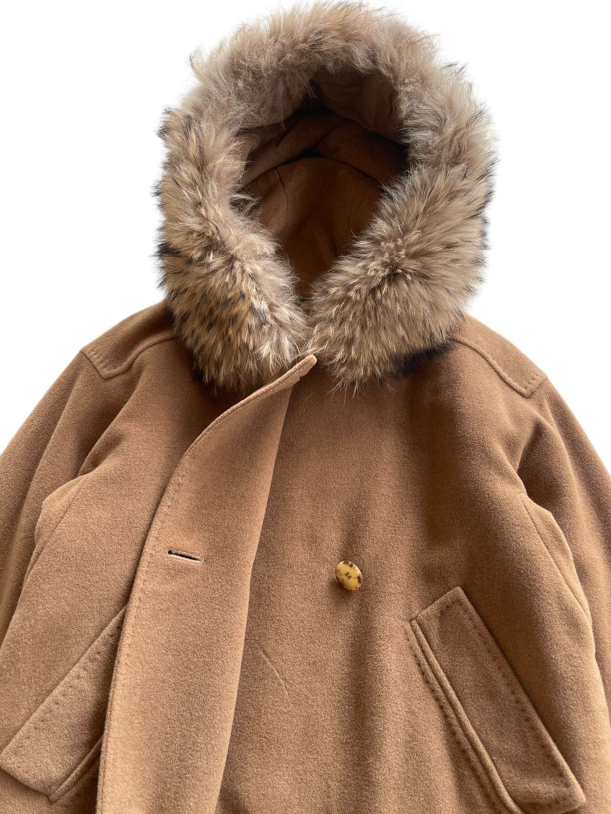 Max Mara Max Mara Double Breasted Camel Hair Hoodies Coat Size M / US 6-8 / IT 42-44 - 6 Thumbnail