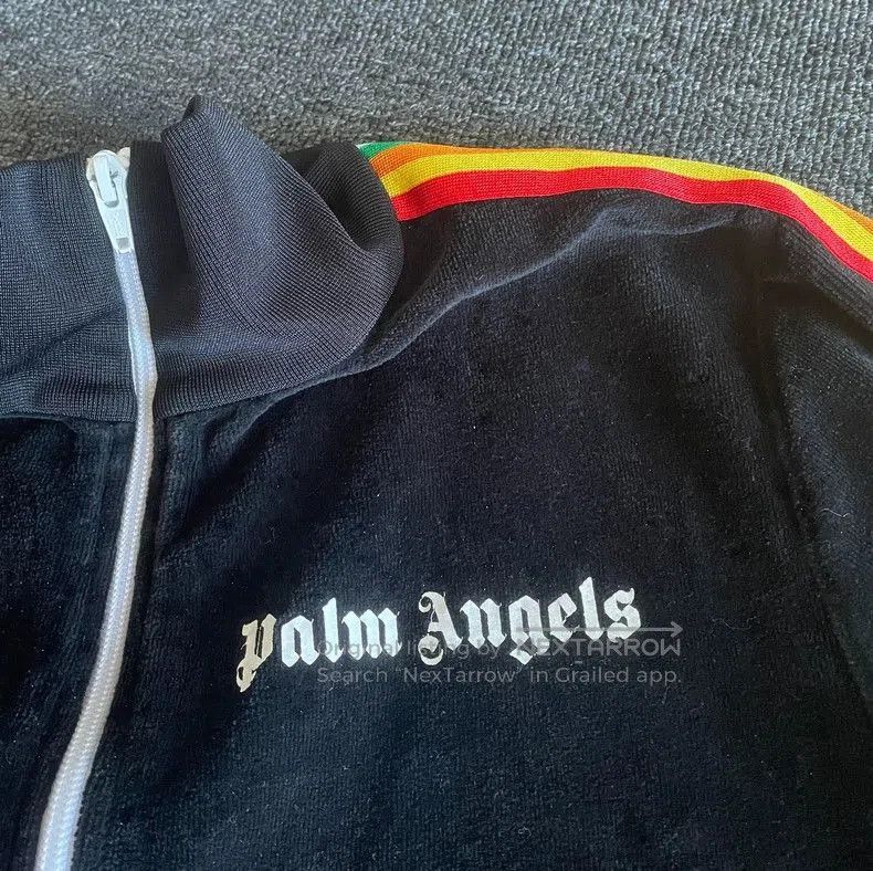 Palm Angels Palm Angels Black Velour Track Jacket. Size US S / EU 44-46 / 1 - 3 Thumbnail
