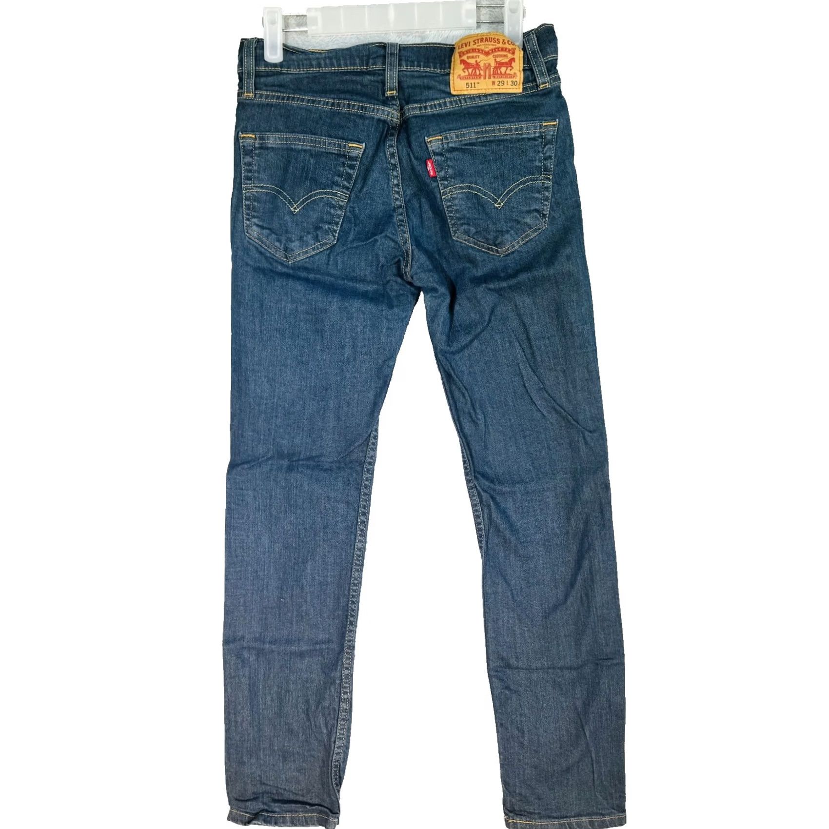 Levi's Levi's 511 Jeans Mens 29x30 Blue Medium Wash Slim Taper Stretch Denim Mid Rise Denim Bottoms 5-Pocket Logo Zipper Size US 29 - 2 Thumbnail