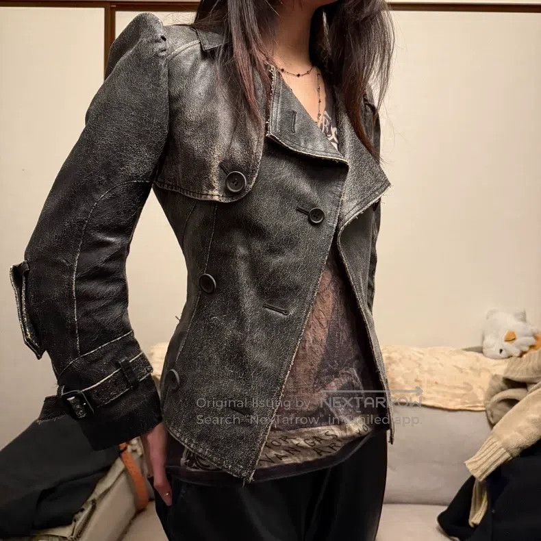 Junya Watanabe Junya Watanabe Cracked Deconstructed Leather Jacket Size XS / US 0-2 / IT 36-38 - 7 Thumbnail