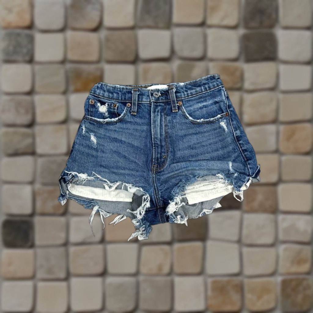 Abercrombie & Fitch Abercrombie & Fitch Mom Shorts Womens 25 Blue Denim High Rise Casual Summer Size 42" / US 20 - 1 Thumbnail