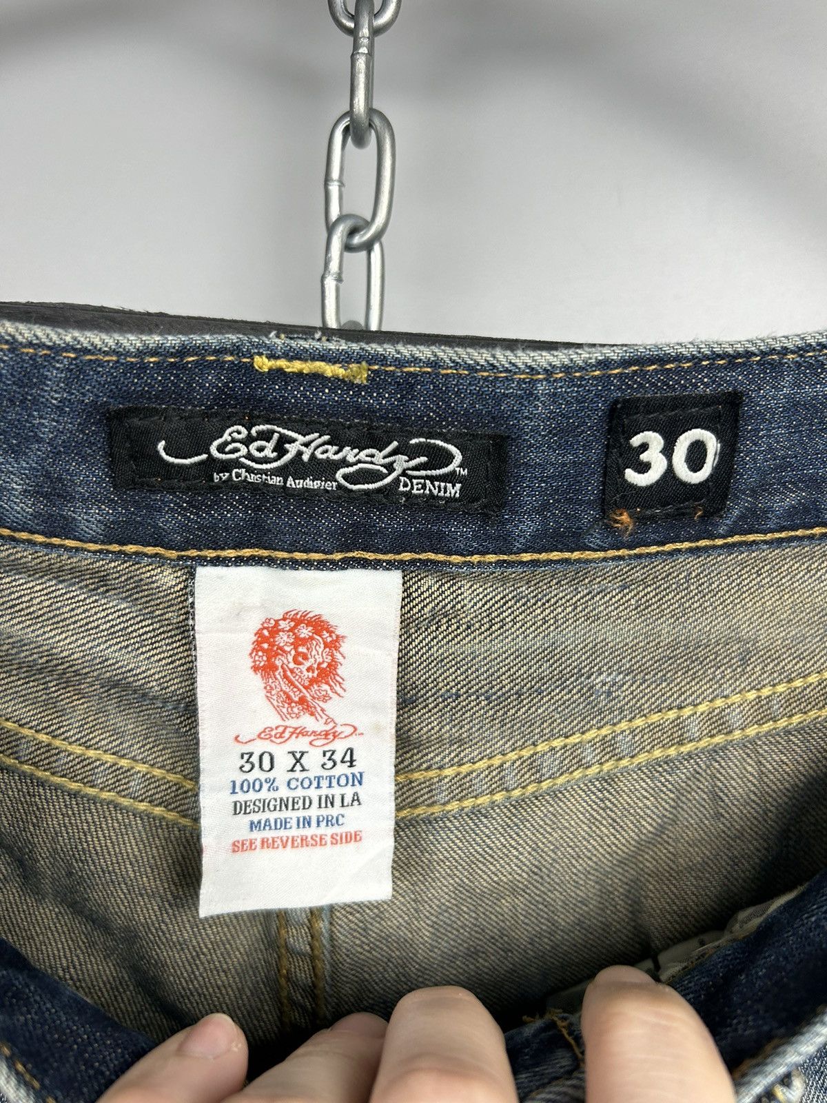 Vintage Ed Hardy Jeans Skull Big Logo