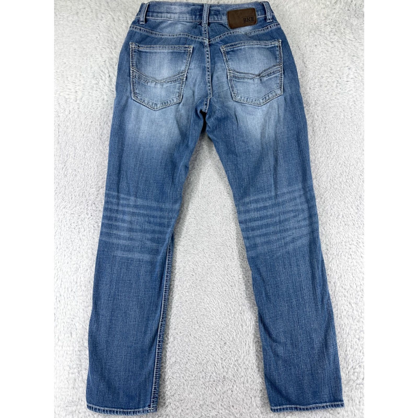 Vintage Buckle Jeans Adult 29 Blue Denim Straight 5-Pocket Bke 27x30 Regular Cotton Buckle Brand Men Pants Size 29 Blue Denim Jeans Size US 29 - 2 Thumbnail