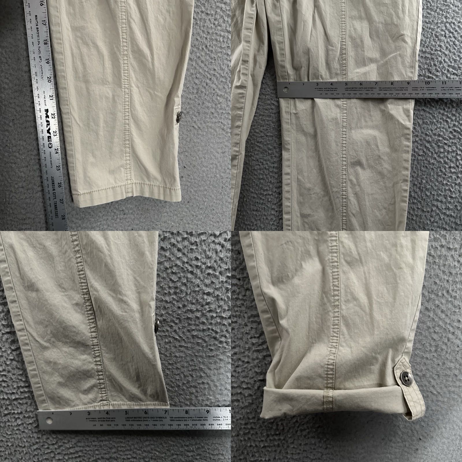 Vintage Chicos Pants Size 1 Beige Utility Roll Tab Stretch Cotton Blend Womens Size 25" / US 0 / IT 36 - 8 Thumbnail