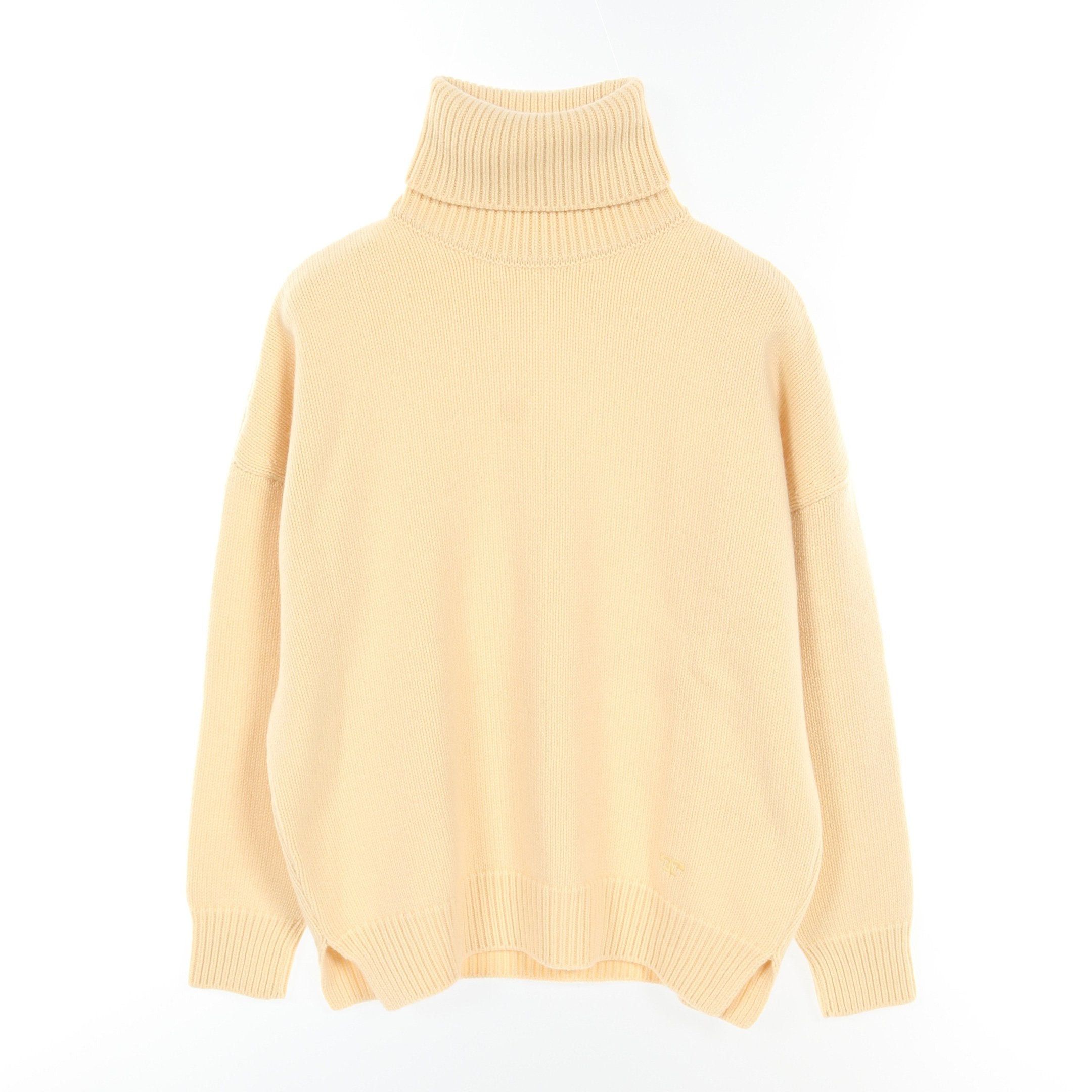 Tory Burch Tory Burch Knit Turtleneck Wool Cashmere Light Yellow Size ONE SIZE - 1 Thumbnail