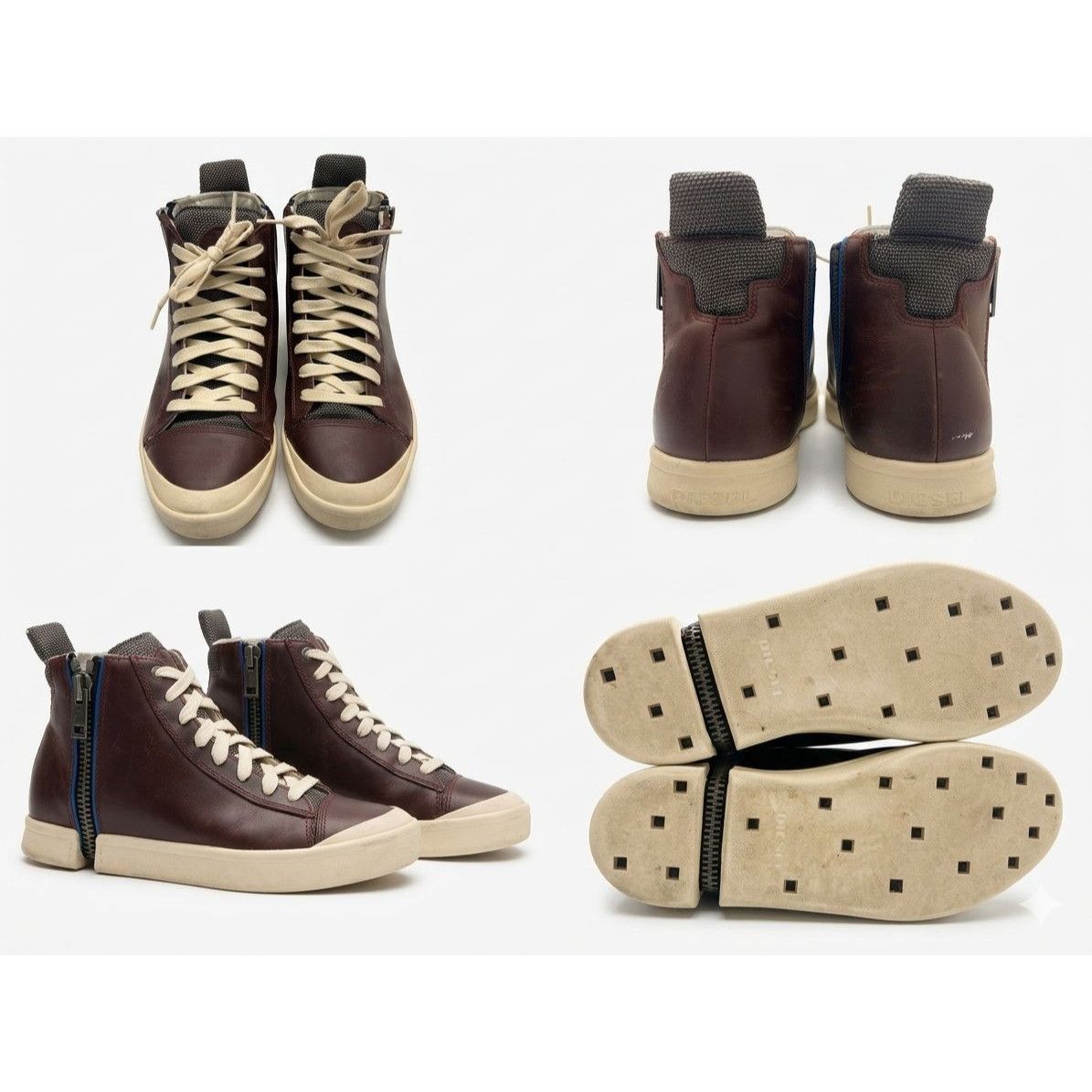Diesel Diesel Men's US 8.5 S-Nentish High-Top Leather Sneakers Bur Size US 8.5 / EU 41-42 - 1 Thumbnail