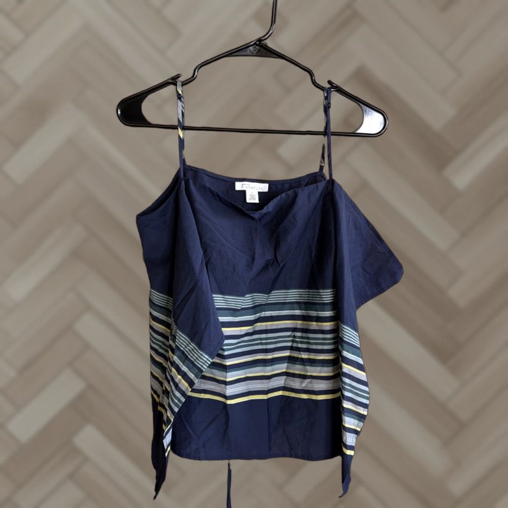 Nordstrom Nordstrom Cotton Blend Blue Sleeveless Blouse NWT Small Womens Shirt V-Neck Size S / US 4 / IT 40 - 1 Thumbnail