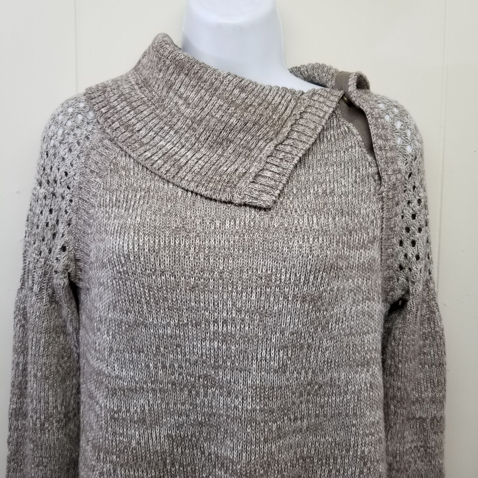 Prana Prana S Tan Sweater Dress ARCHER Shawl Cowl Neck Mini Knit P Size S / US 4 / IT 40 - 4 Thumbnail