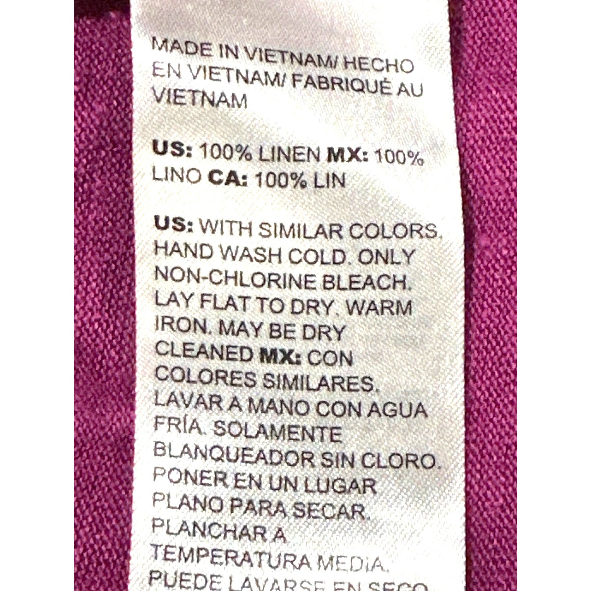 Chicos Chicos Pink Puff Sleeve Slub Tee Top Linen Classic Fit Size Size M / US 6-8 / IT 42-44 - 6 Thumbnail