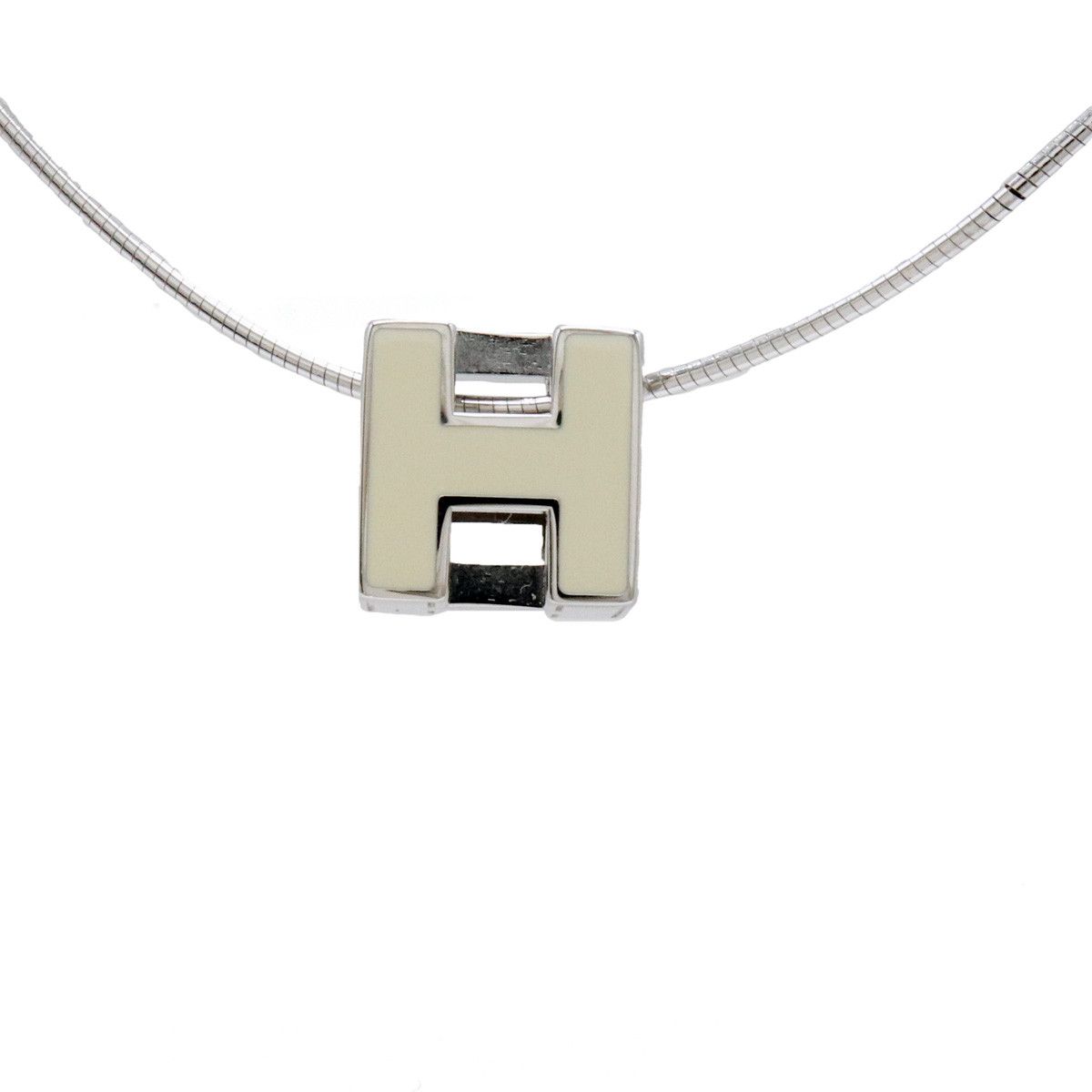Hermes Hermes Hermes Metal H Cube Cage d'H Necklace Metal Necklace Size ONE SIZE - 1 Thumbnail