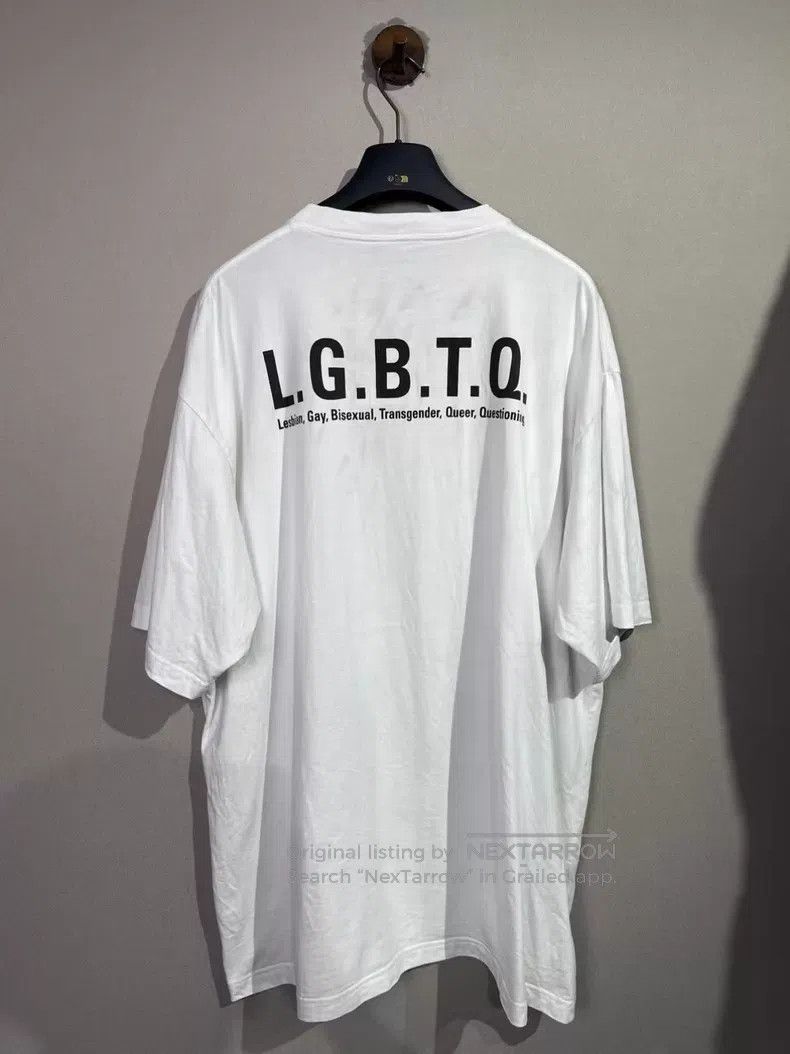 Balenciaga Balenciaga White Rainbow Short Sleeve Size US M / EU 48-50 / 2 - 2 Thumbnail