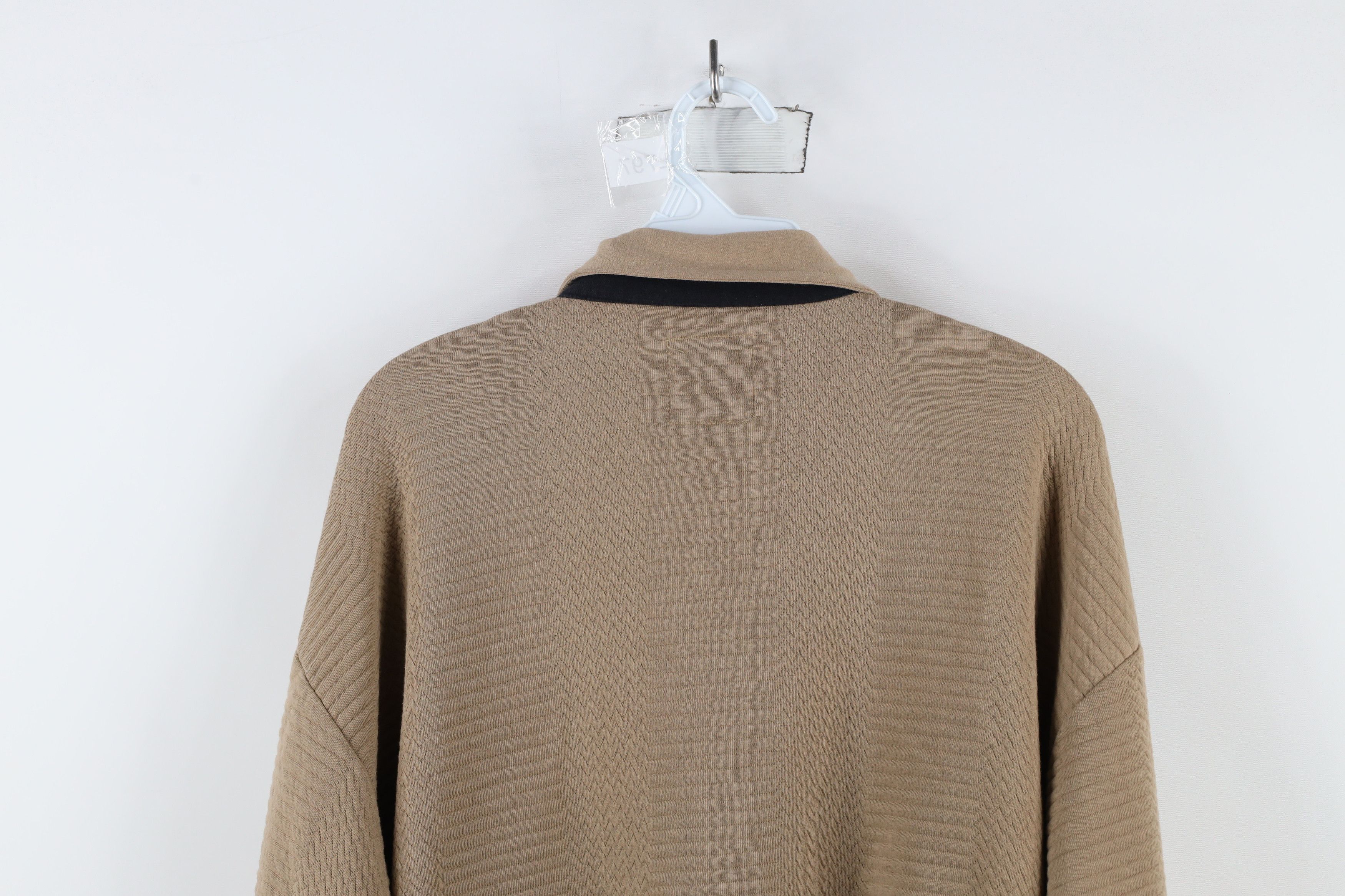 Vintage Vintage 90s Streetwear Textured Collared Pullover Polo Beige Size US L / EU 52-54 / 3 - 10 Thumbnail