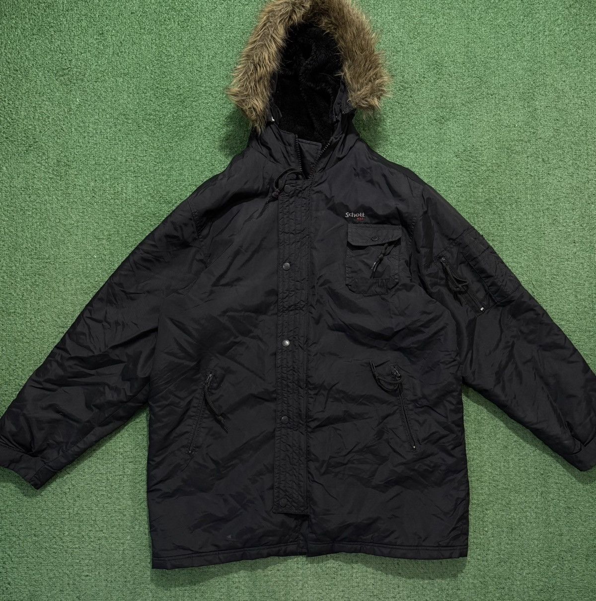 Schott Schott NyC Flight Parka Jacket Black N3B Size US M / EU 48-50 / 2 - 1 Thumbnail