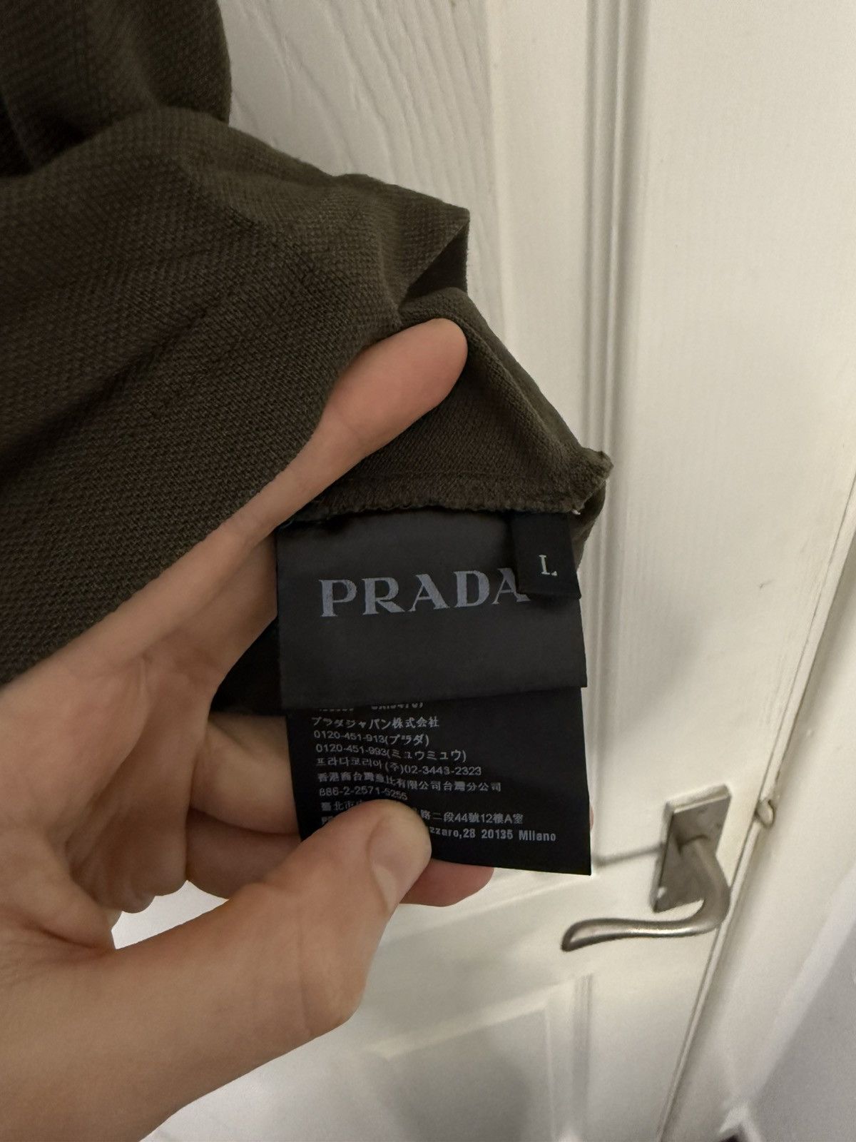 Prada Prada Polo Red Tab L Size Dark Green Perfect Condition Size US L / EU 52-54 / 3 - 4 Thumbnail