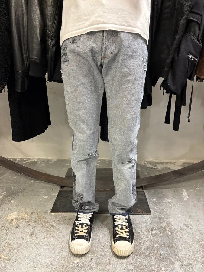 Dolce & Gabbana SS2002 Dolce & Gabbana Reversed Painted Effect Denim Jeans Size US 32 / EU 48 - 4 Thumbnail