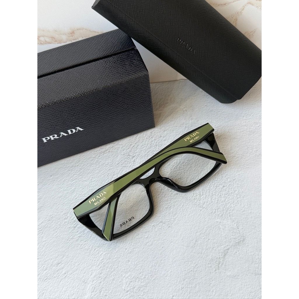Prada NEW Prada PR D05V Black Green Rectangular Eyeglasses Frames Size ONE SIZE - 3 Thumbnail