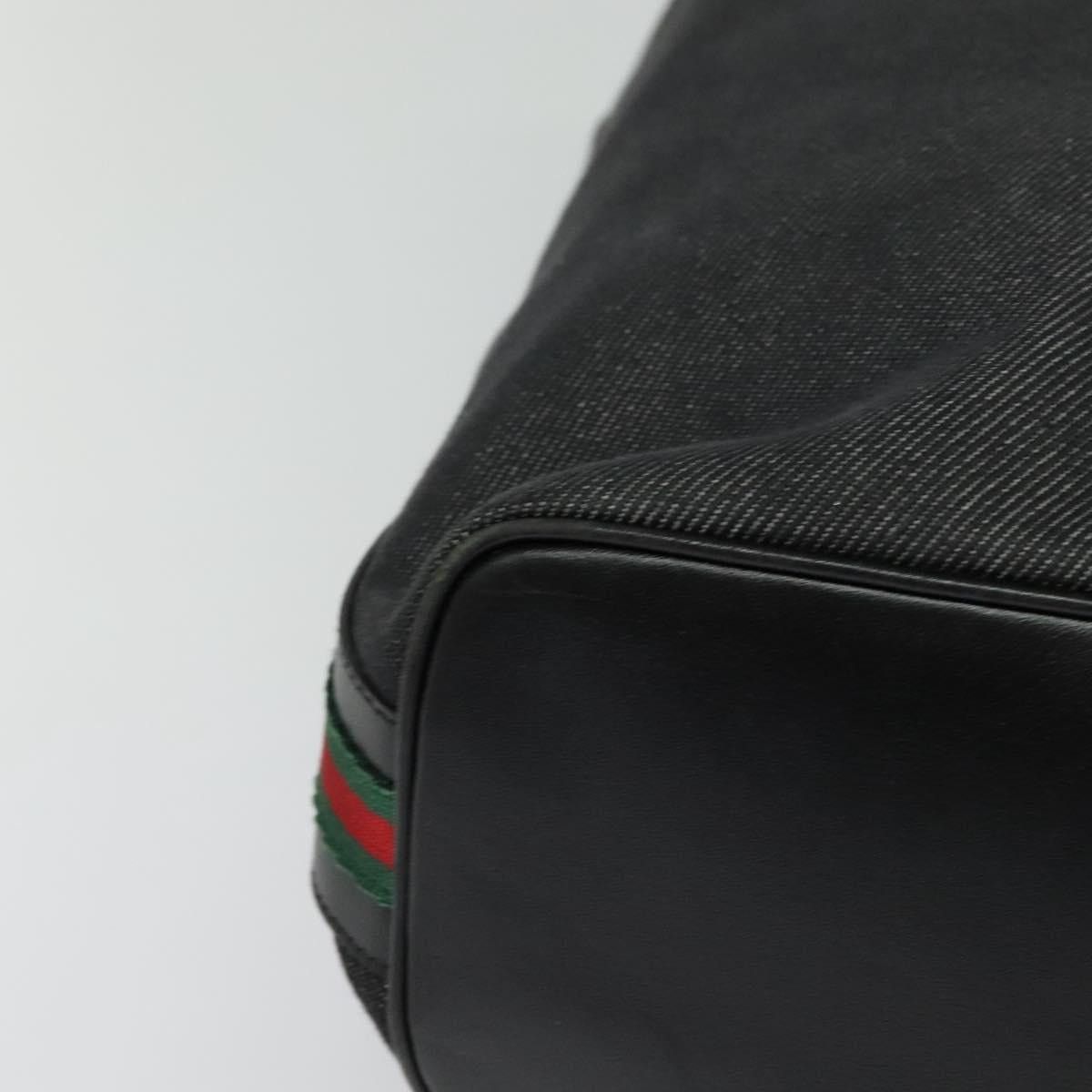 Gucci GUCCI Web Sherry Line Shoulder Bag Canvas Black Gold Size ONE SIZE - 10 Thumbnail