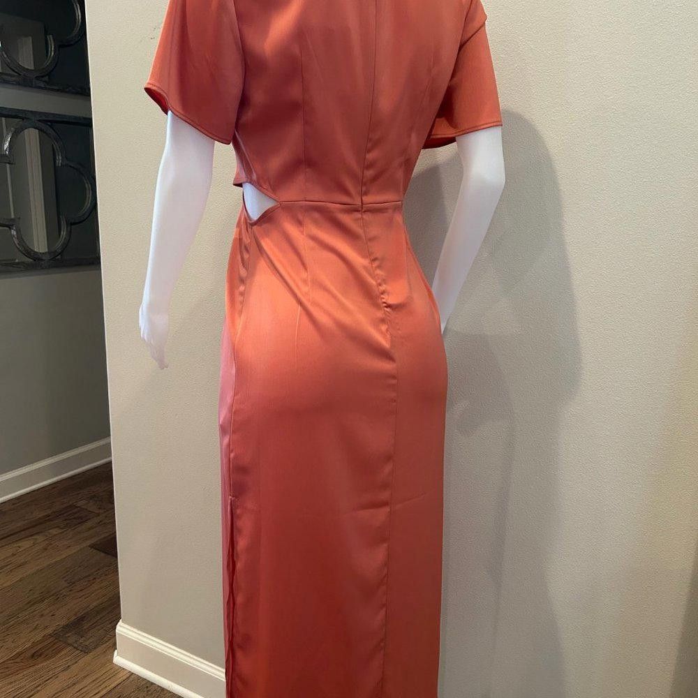 Designer C/Meo Collective Persimmon "Provided" Midi Cut Out Dress Size M / US 6-8 / IT 42-44 - 7 Thumbnail
