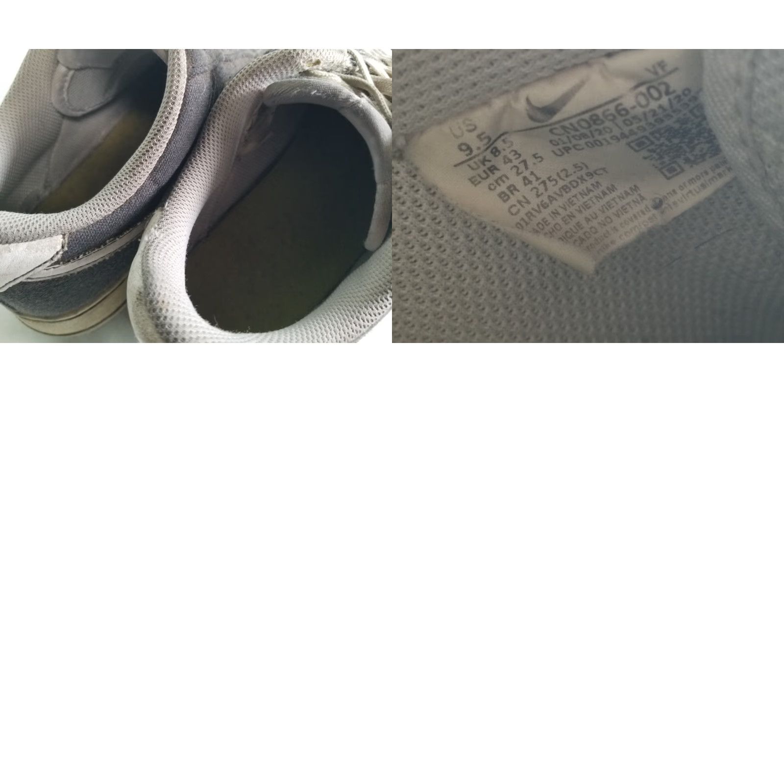 Nike Nike Air Force 1 Low Recycled Canvas Men 9.5 Iron Grey CN0866-002 Nike Air Force 1 Low Men Sneaker Gray Iron Grey Recycled Canvas 9.5 Mens Size US 10 / EU 43 - 9 Thumbnail