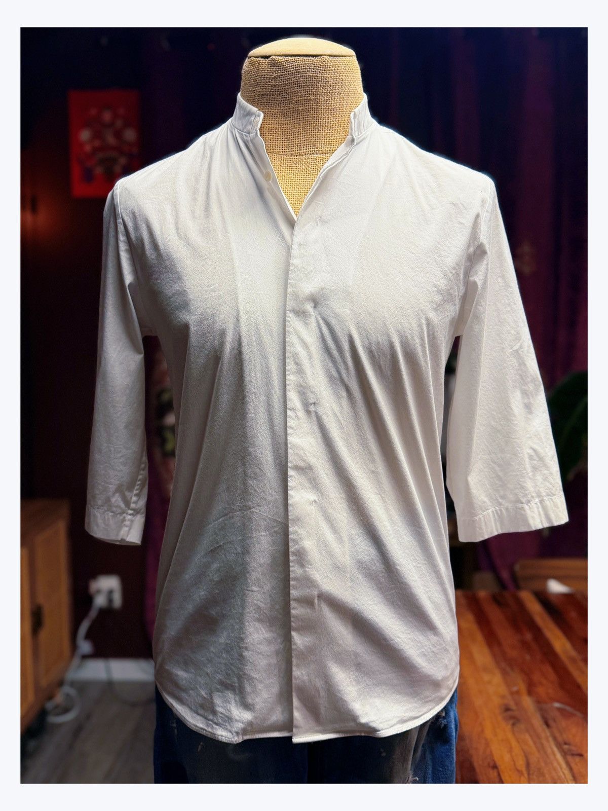Cos COS Minimalist White Mandarin Collar Shirt Size US S / EU 44-46 / 1 - 1 Thumbnail