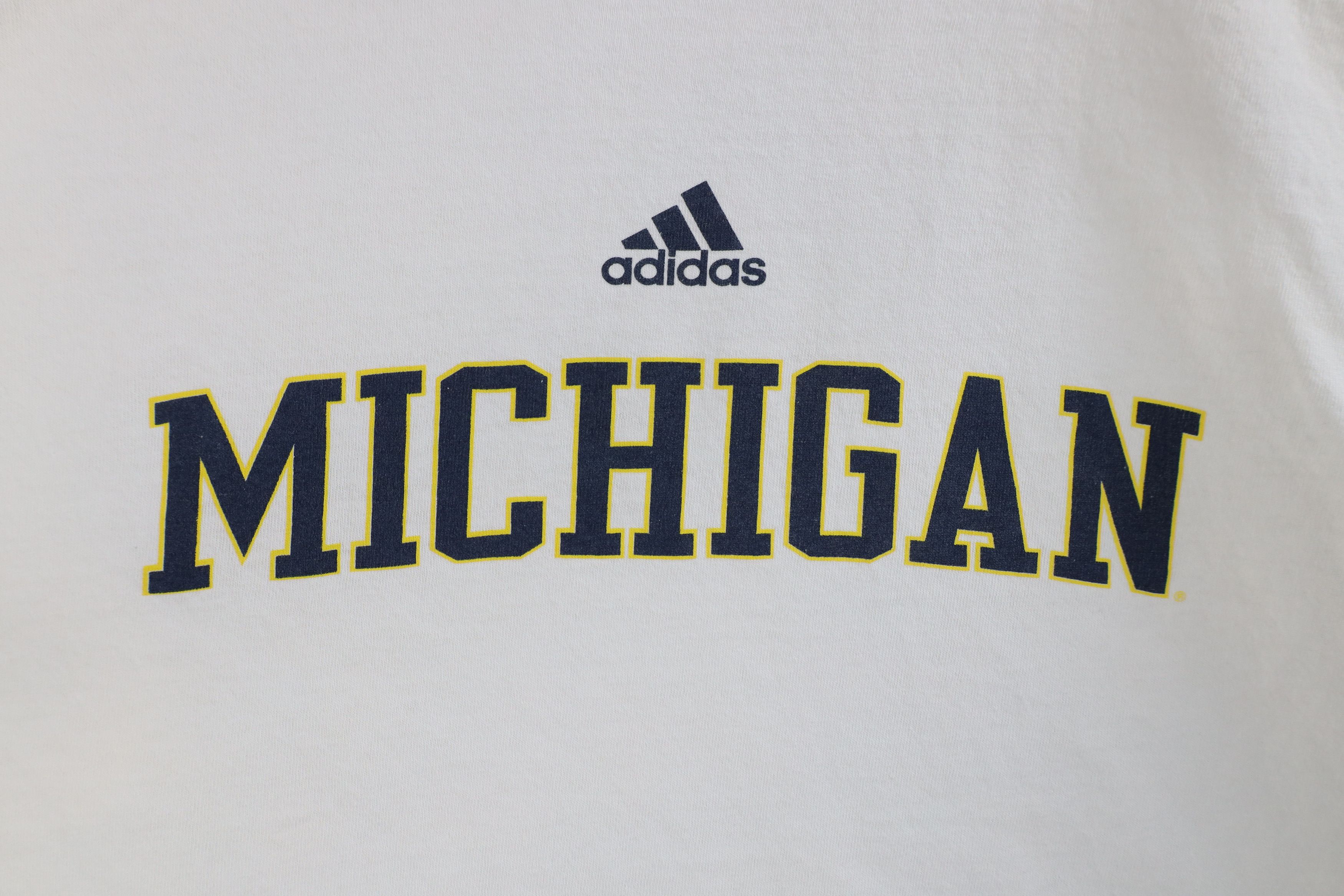 Adidas × Vintage Vintage Adidas University of Michigan Short Sleeve T-Shirt Size US XL / EU 56 / 4 - 4 Thumbnail