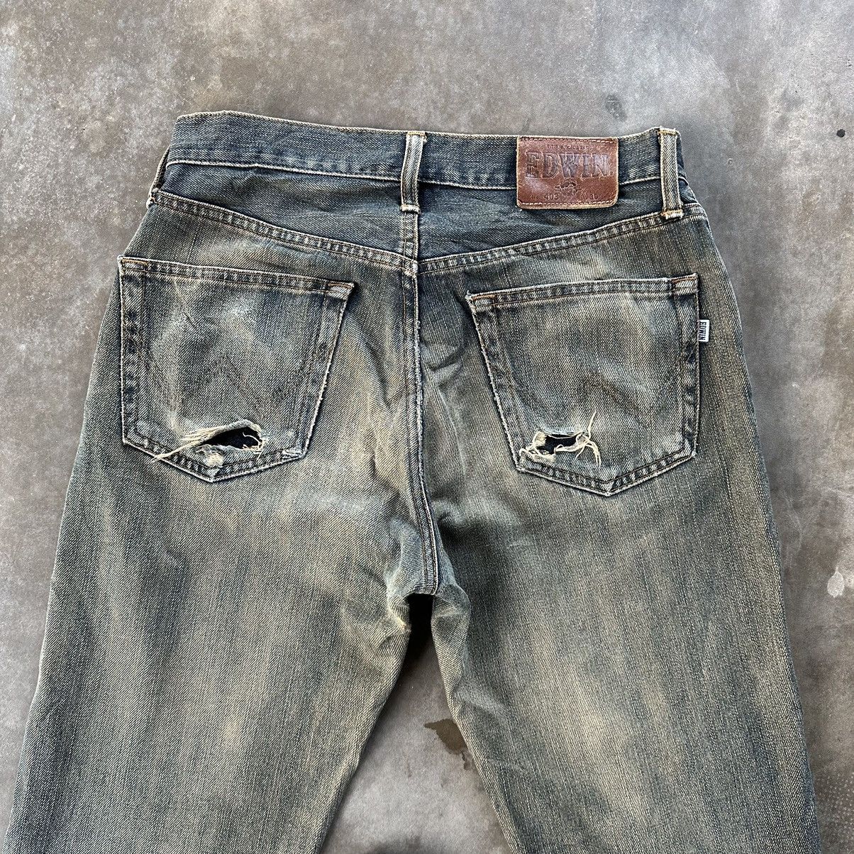 Japanese Brand Vintage Edwin Distressed Rusty Faded Denim Jean Pant Size US 30 / EU 46 - 13 Thumbnail