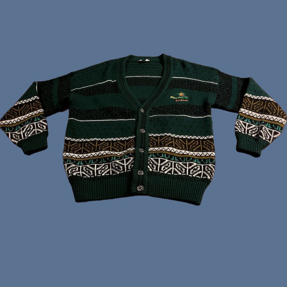 Vintage VINTAGE Suzer Disco Skater Cardigan Sweater Men’s XL Green Cardigan Knit 80s Retro Mens Size US XL / EU 56 / 4 - 1 Thumbnail