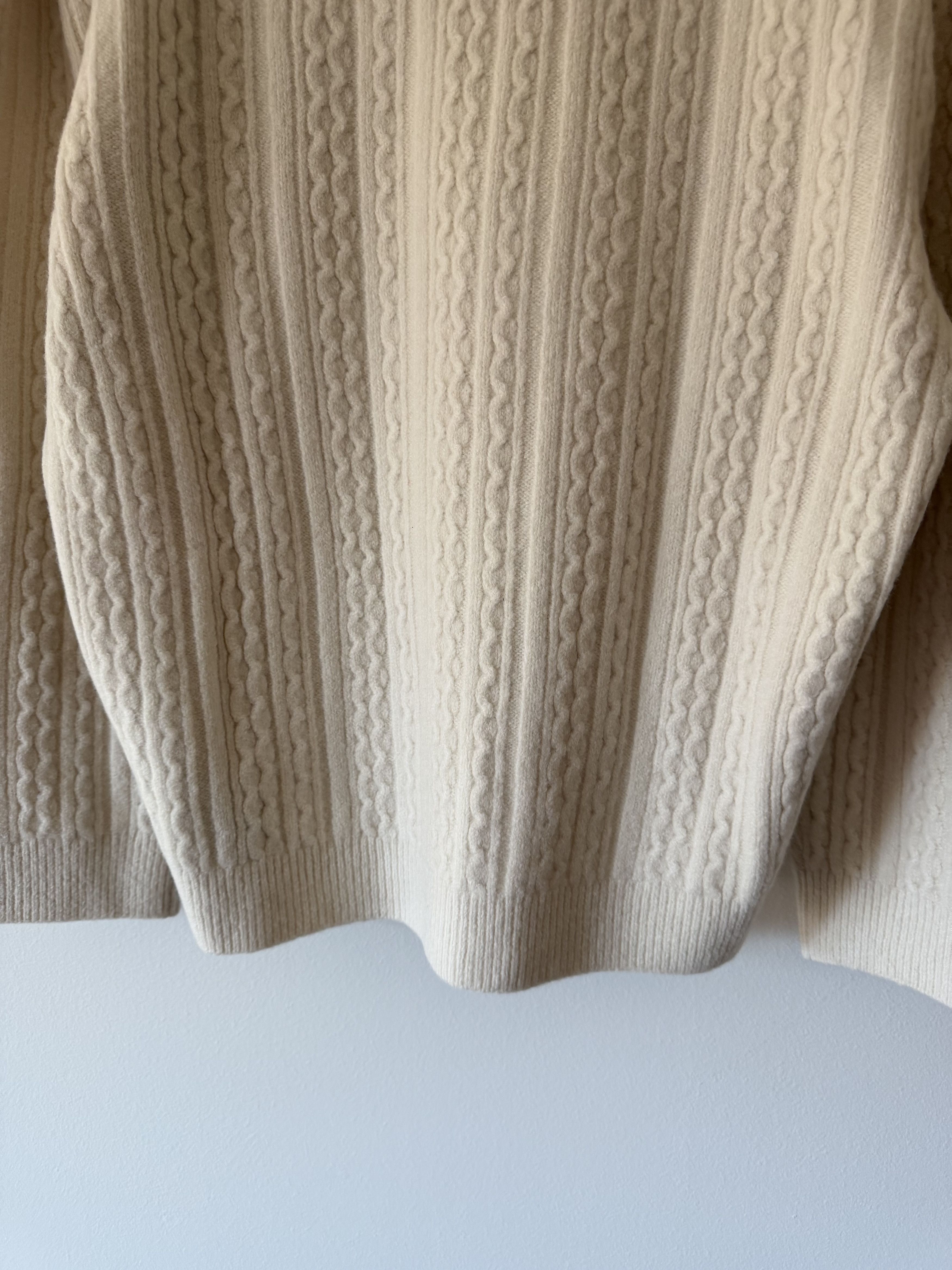 MM6 MM6 Maison Margiela Cable Knit Cardigan in Cream Size US L / EU 52-54 / 3 - 8 Thumbnail
