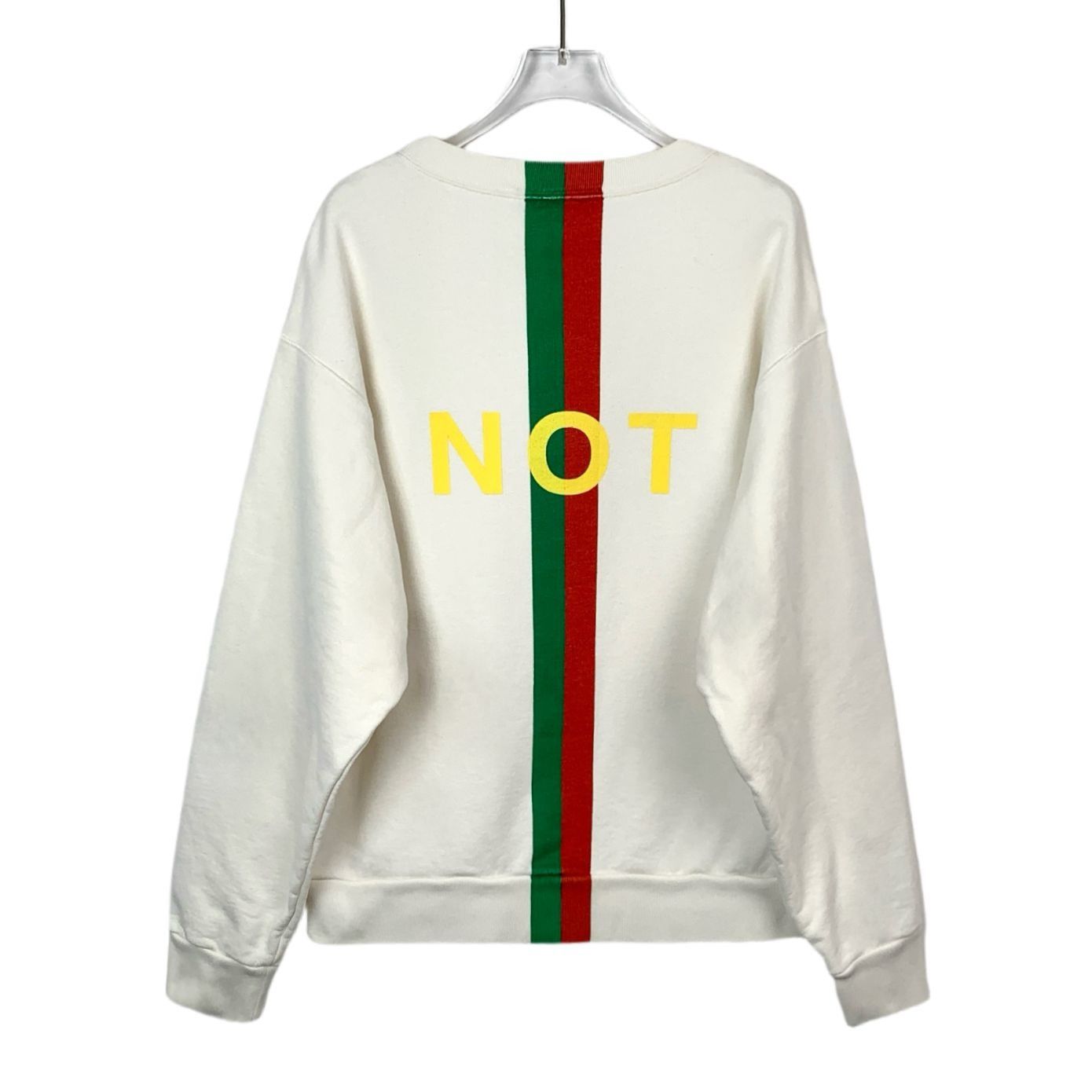 Gucci Gucci Beige "FAKE" Print Cotton Long-Sleeved Sweatshirt Roun Size S / US 4 / IT 40 - 7 Thumbnail