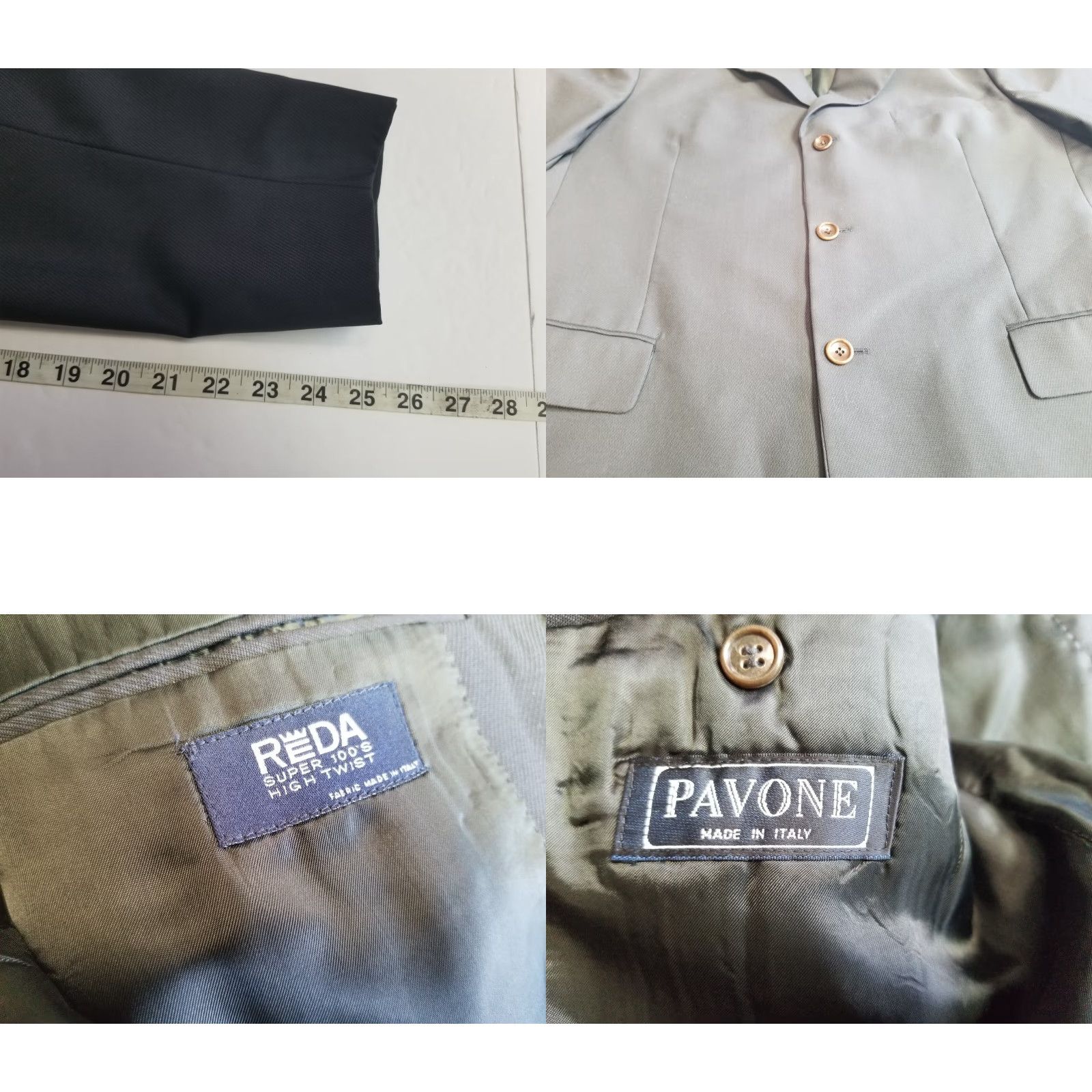 Vintage Pavone Blazer Single-Breasted Wool Black 42R Men's Jacket 2 Piece Notch Lapel Dry Clean Only 100% Wool Made in Italy Size 42R - 8 Thumbnail