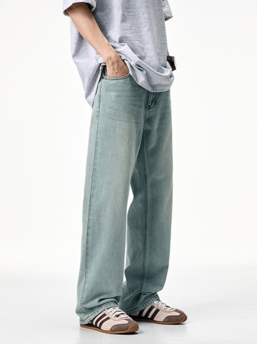 Japanese Brand × Jean Trendy wide-leg men's street light-colored versatile jeans Size US 32 / EU 48 - 3 Thumbnail