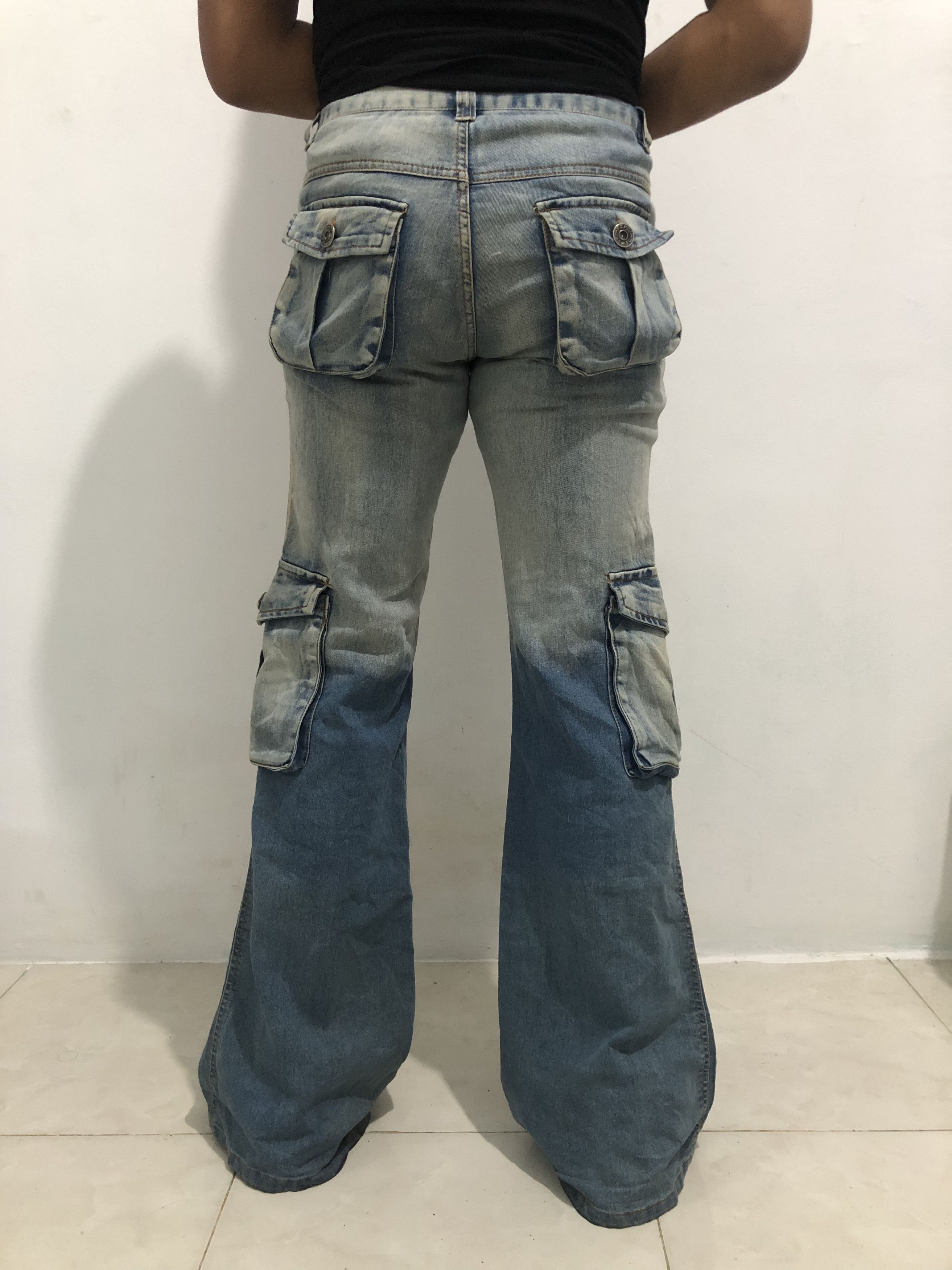 If Six Was Nine Japanese Flared cargo Denim Size US 29 - 8 Thumbnail