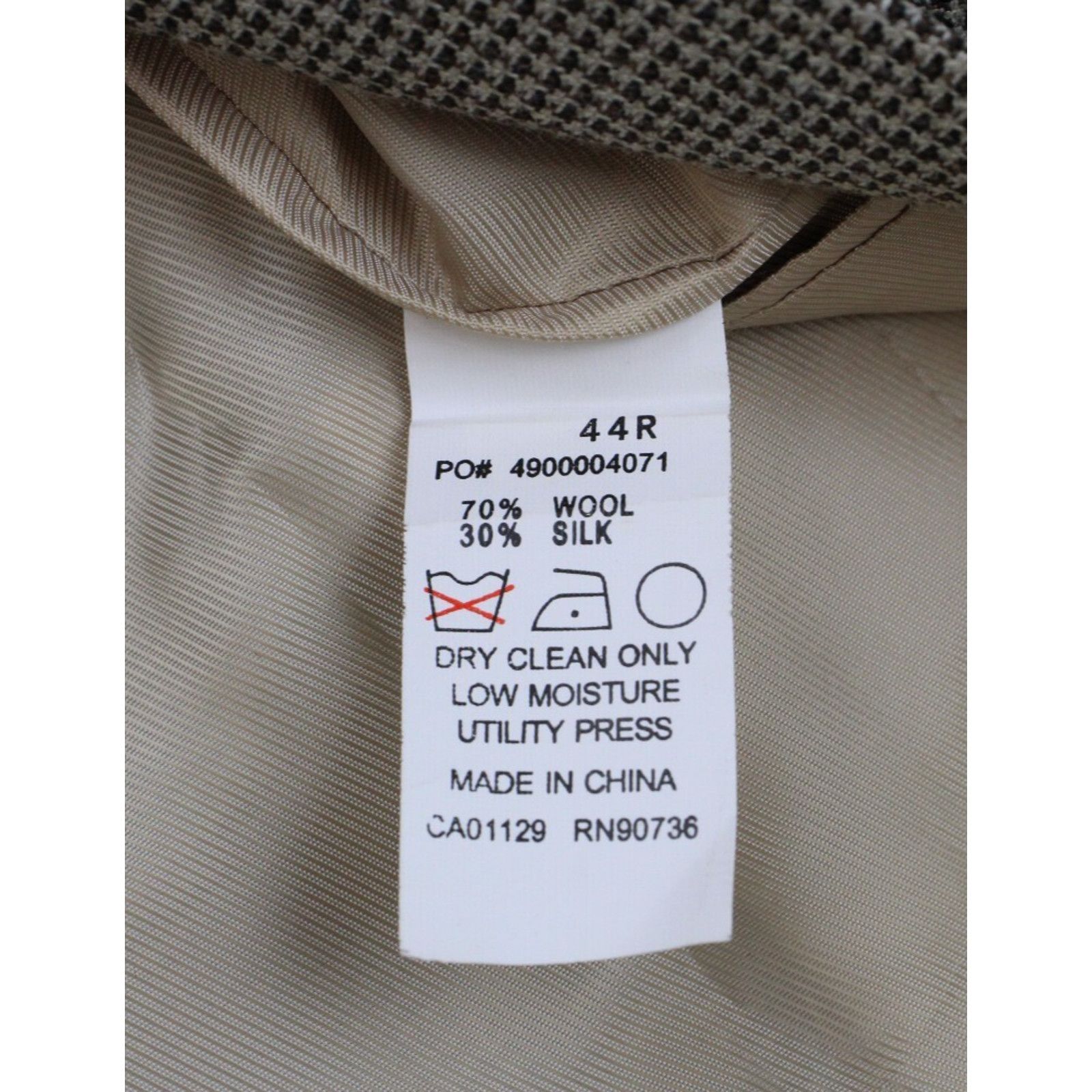 Calvin Klein Calvin Klein Mens Blaze Size 44R Wool Silk Houndstooth Size 44R - 6 Thumbnail