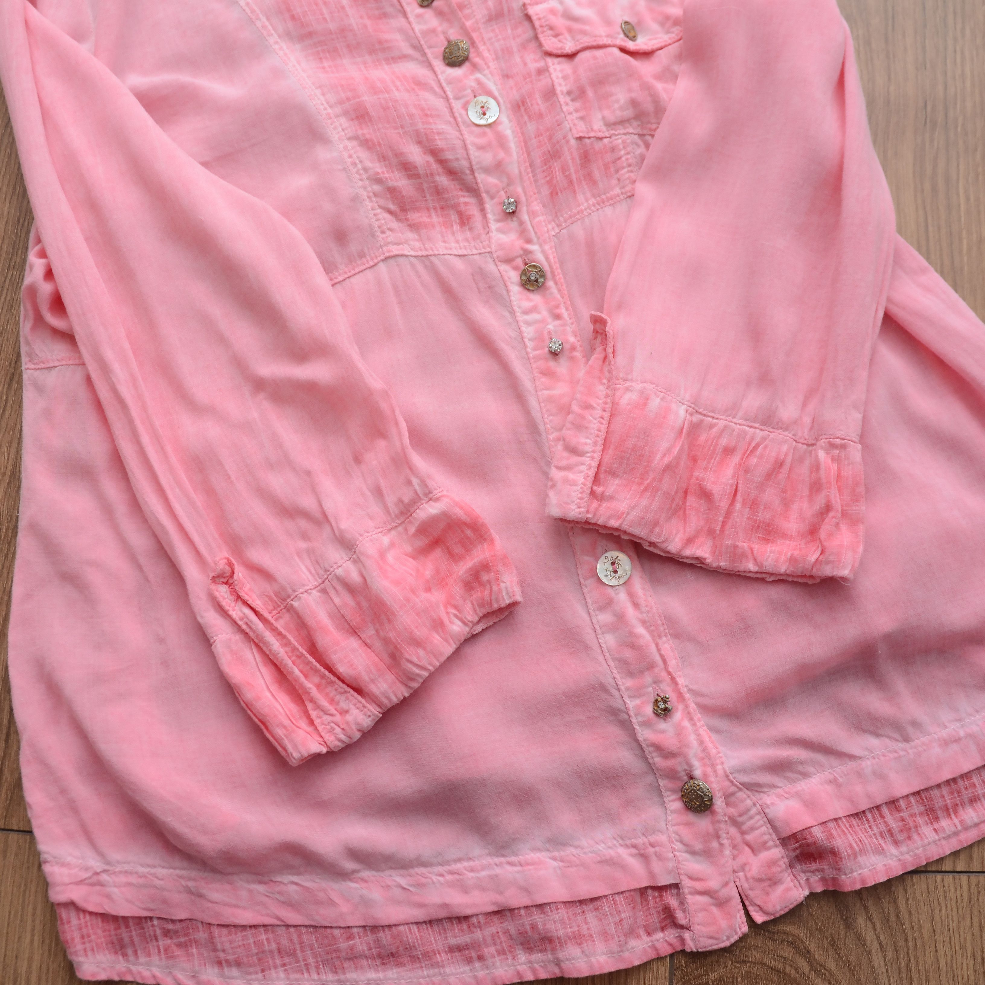 Bottega Desires Bottega by Elisa Cavaletti Pink Capri Blouse Shirt Top L Y2K Size L / US 10 / IT 46 - 9 Thumbnail
